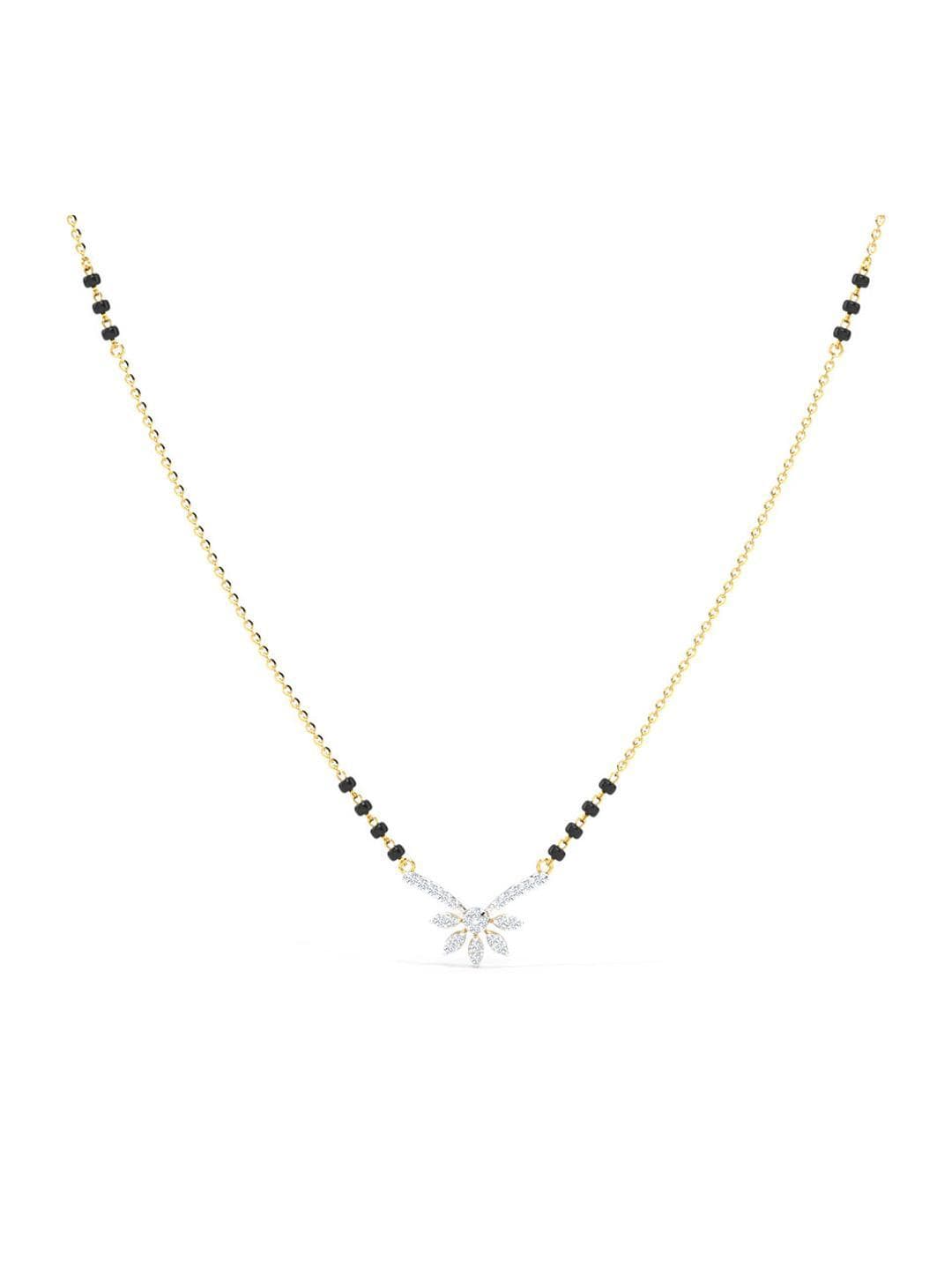 American Diamond Short Mangalsutra for Women | 18 Inch Black Beaded Chain | Wedding, Party & Traditional Wear