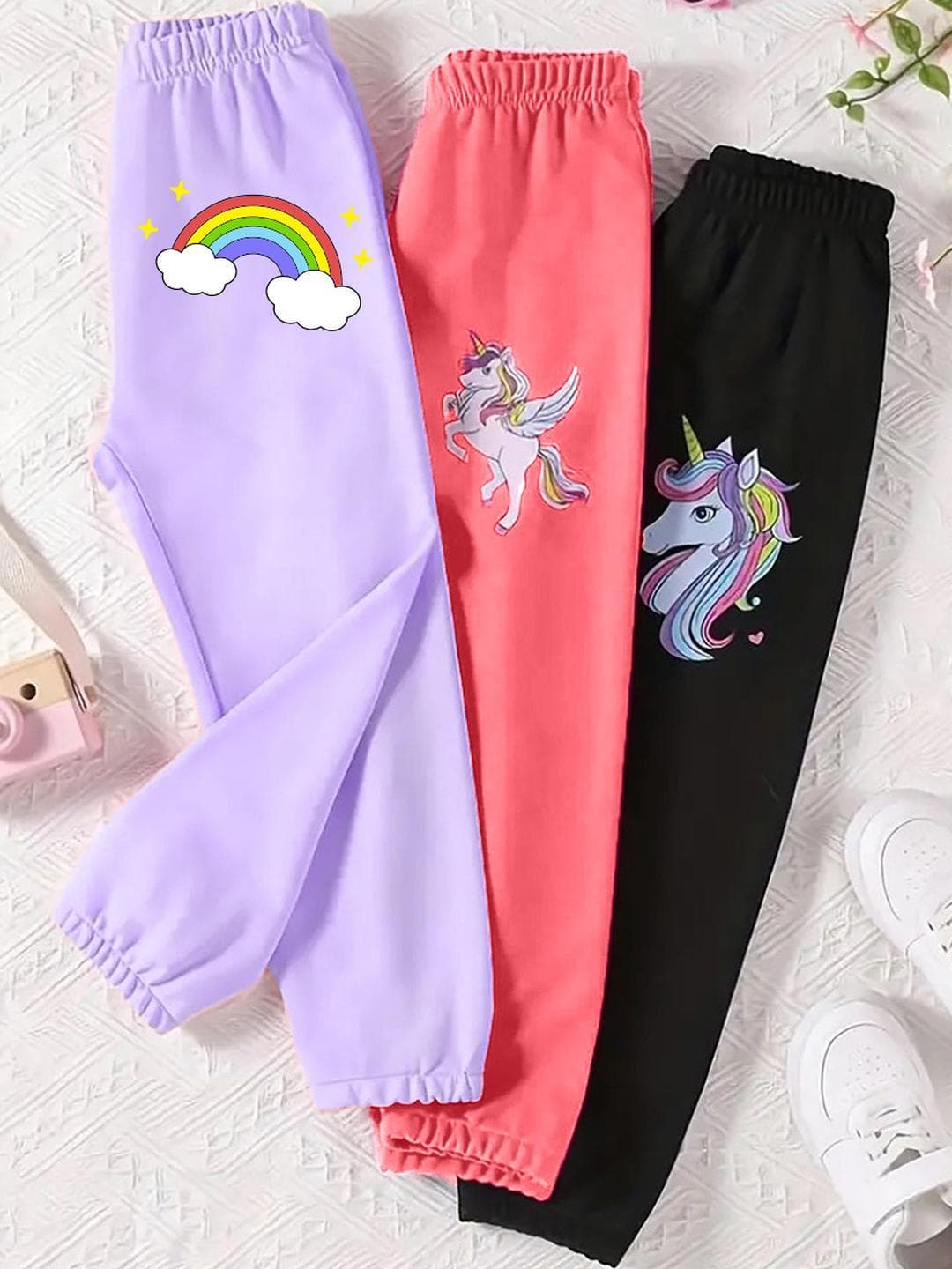 KEESOR Girls Pack of 3 Printed Jogger Pant