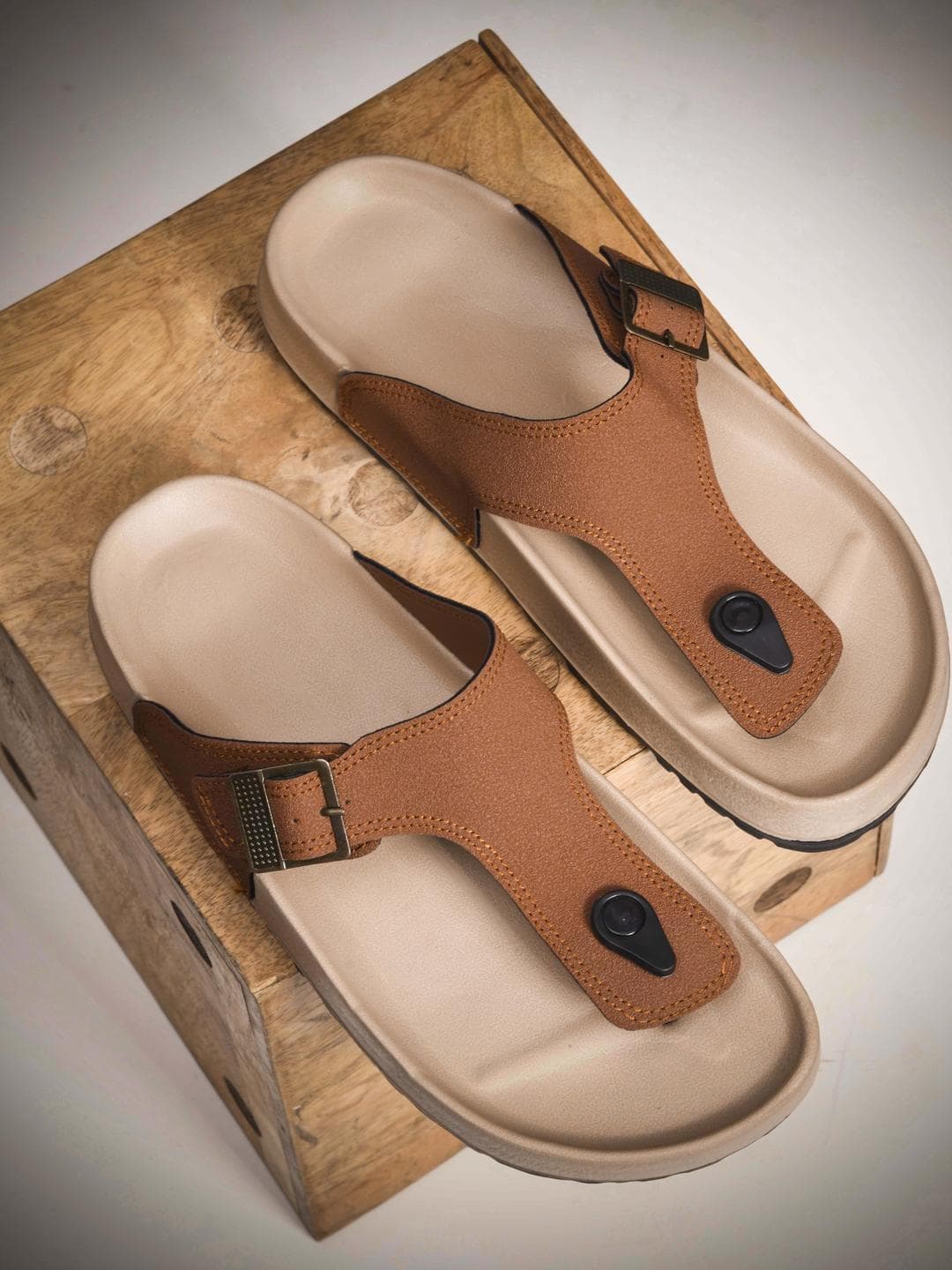 COGS Men Brown Synthetic Flip Flops