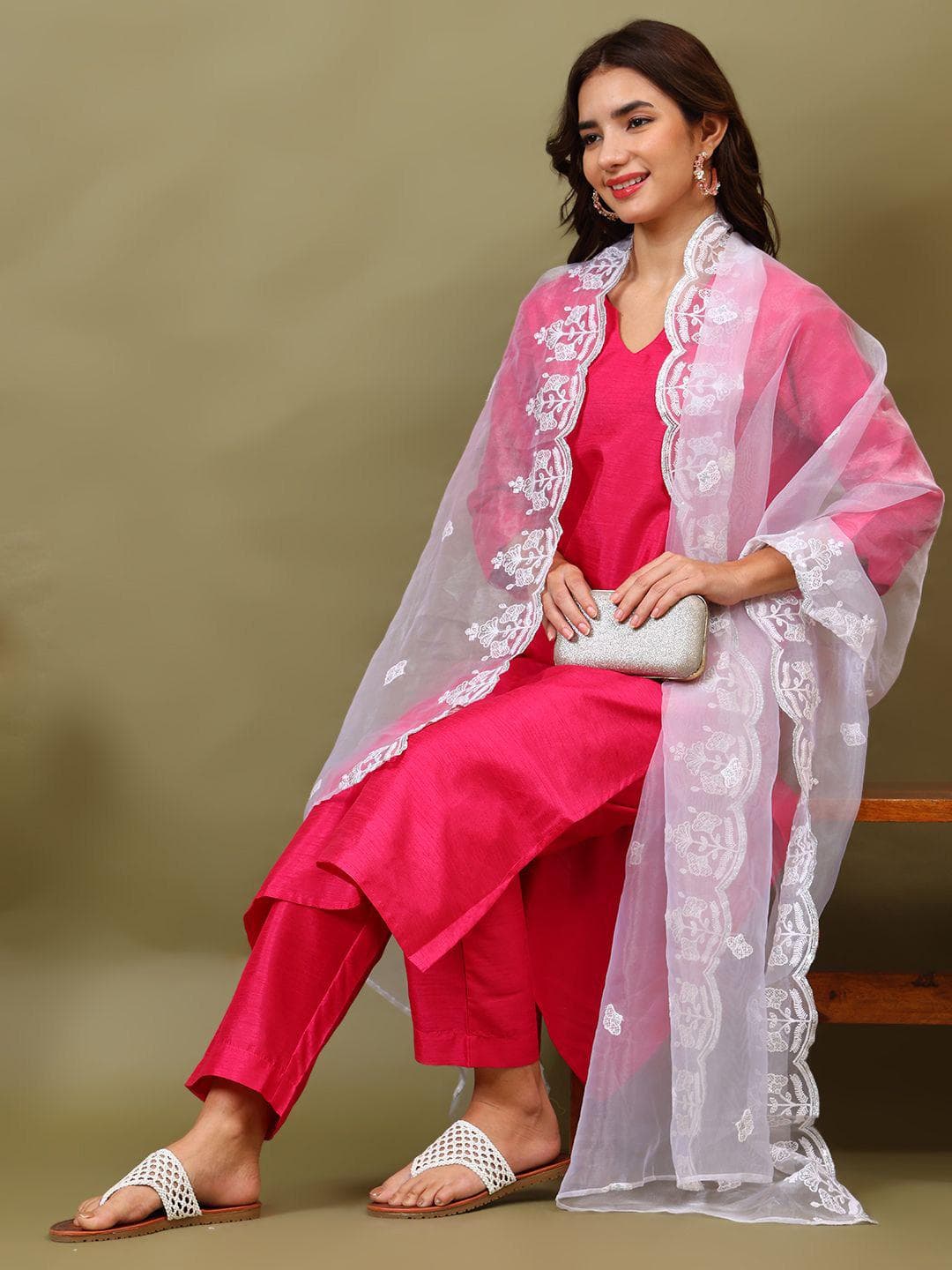 Sangria Embroidered Dupatta