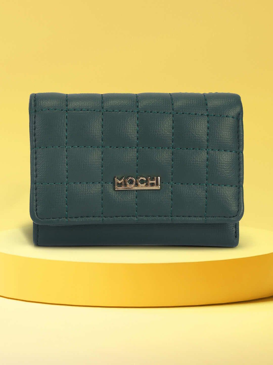 Mochi Women Checked Three Fold Wallet