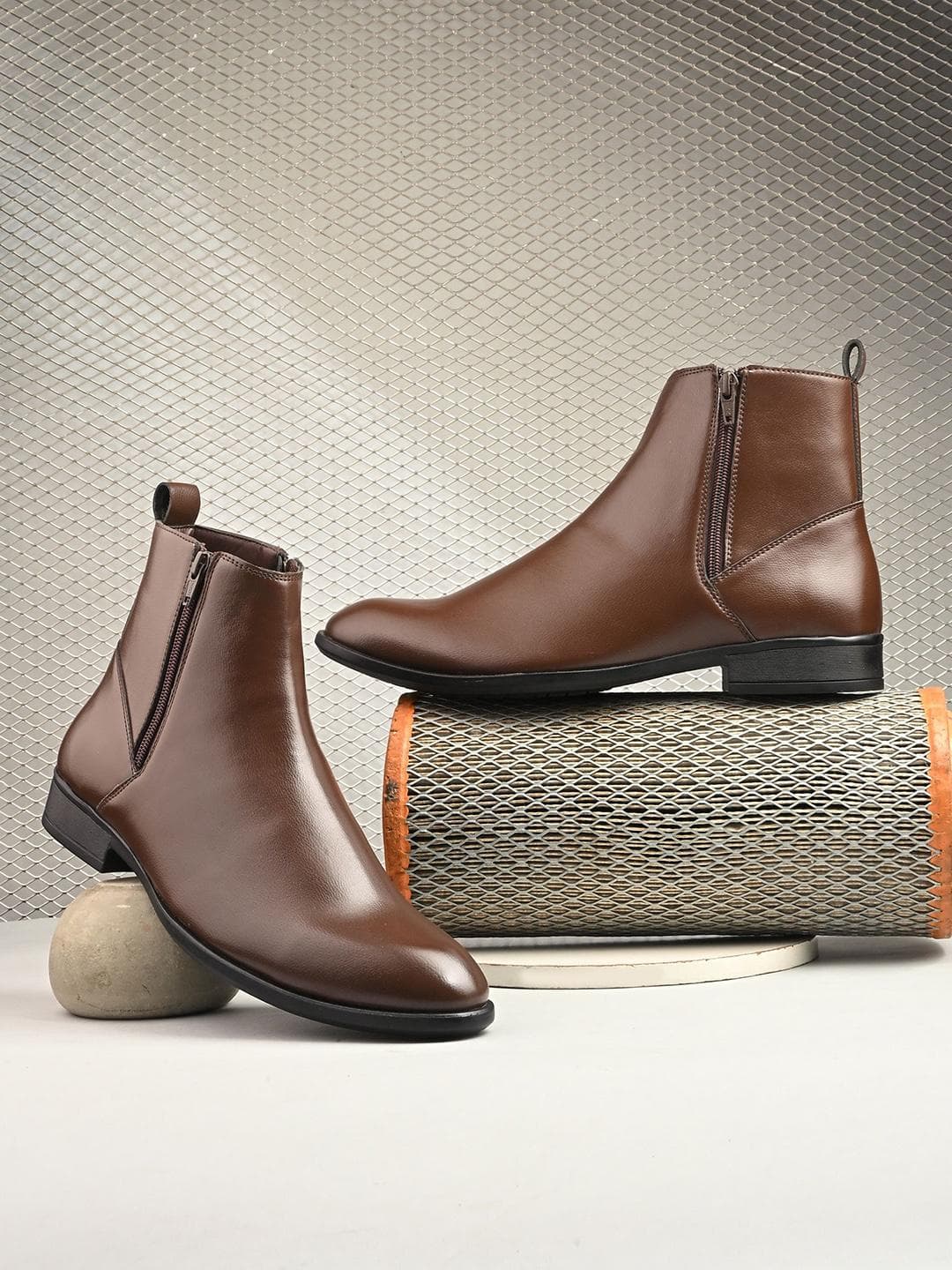 Buy The Roadster Lifestyle Co Men Casual Mid Top Zipper Regular Boots - - Footwear for Men