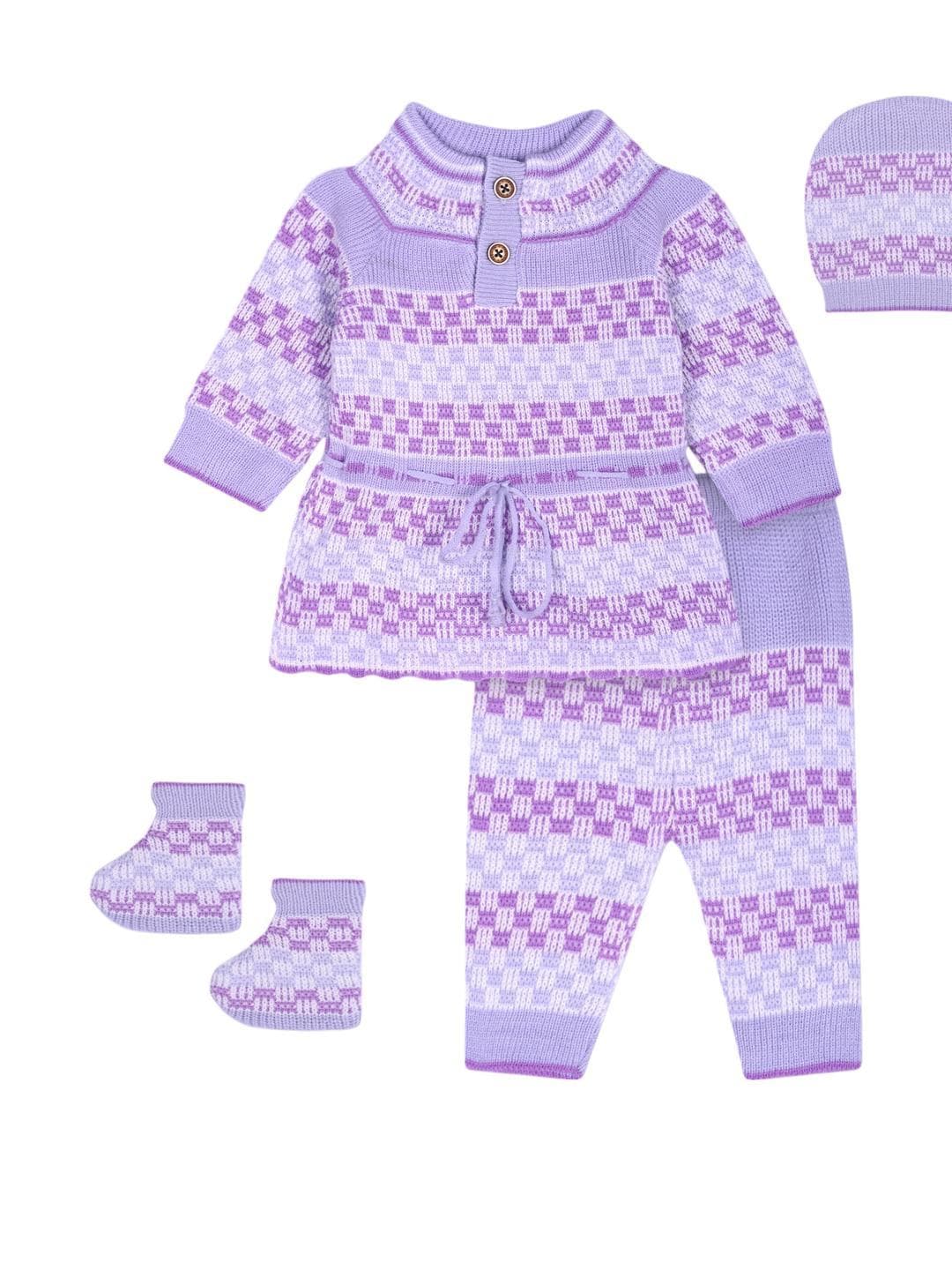 Girl's Knitted Warm Newborn Wool Winter Set Includes- Booties & Cap