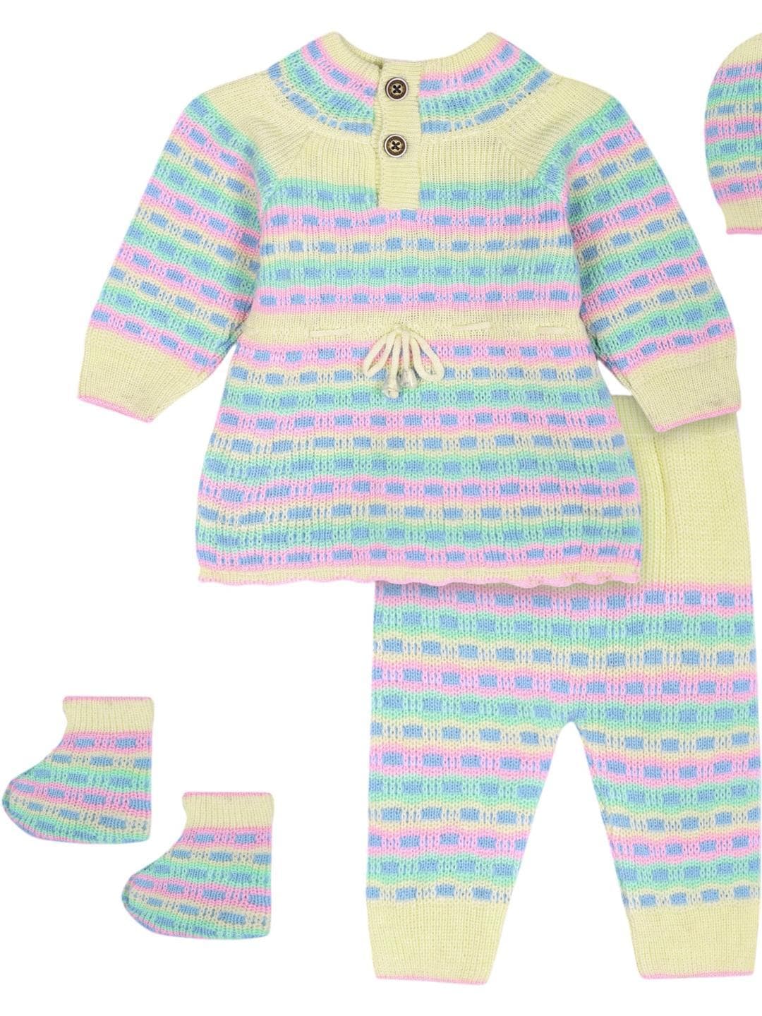 Girl's Knitted Warm Newborn Wool Winter Set Includes- Booties & Cap