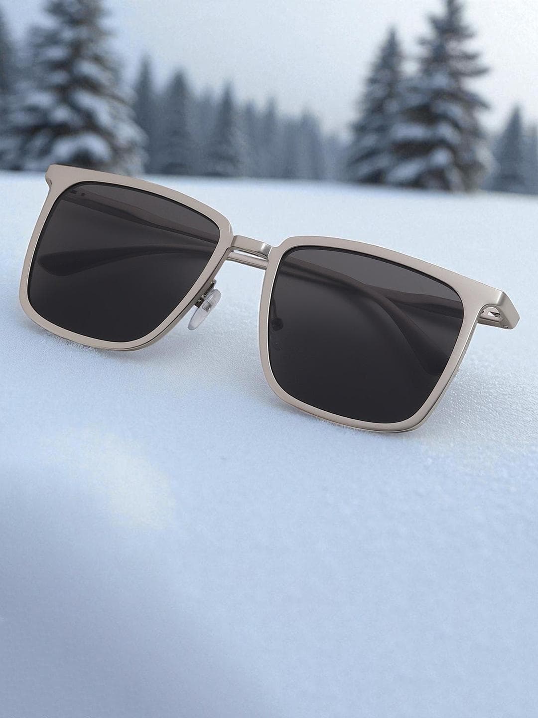 Provogue Unisex Grey Lens & Silver-Toned Wayfarer Sunglasses with
