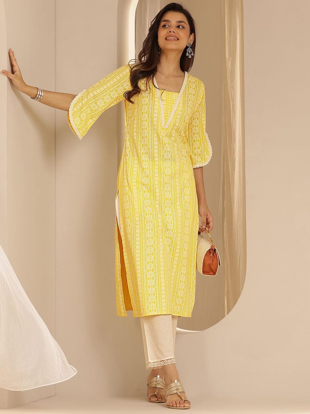 Libas Women Floral Printed Daily Straight Kurta