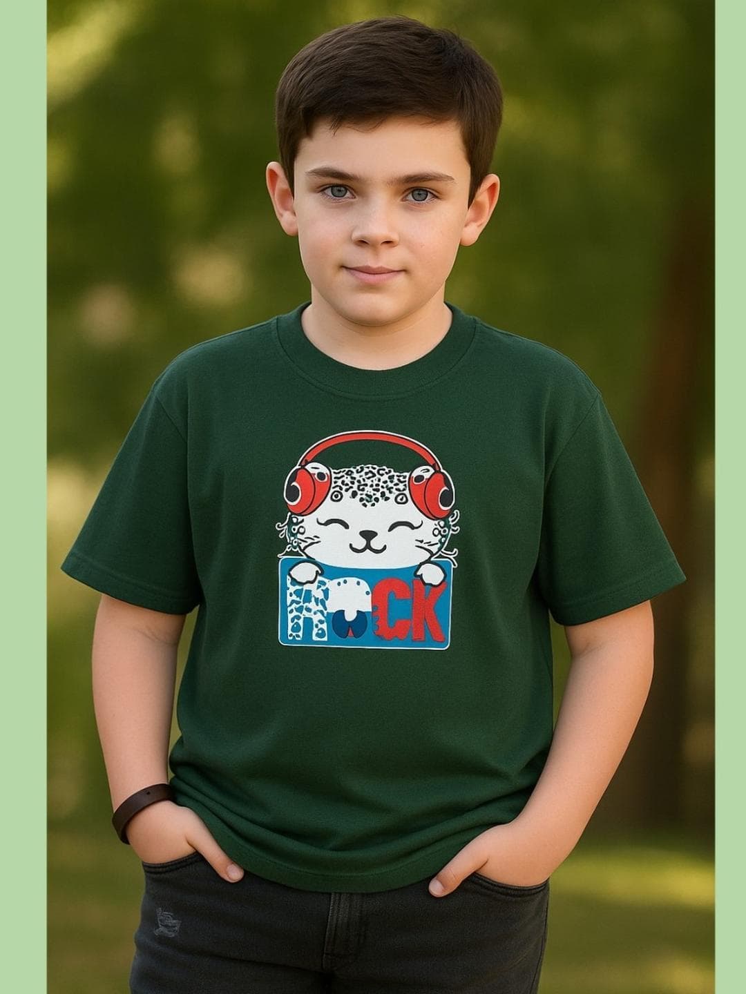 E-MAX Boys Green Tshirts