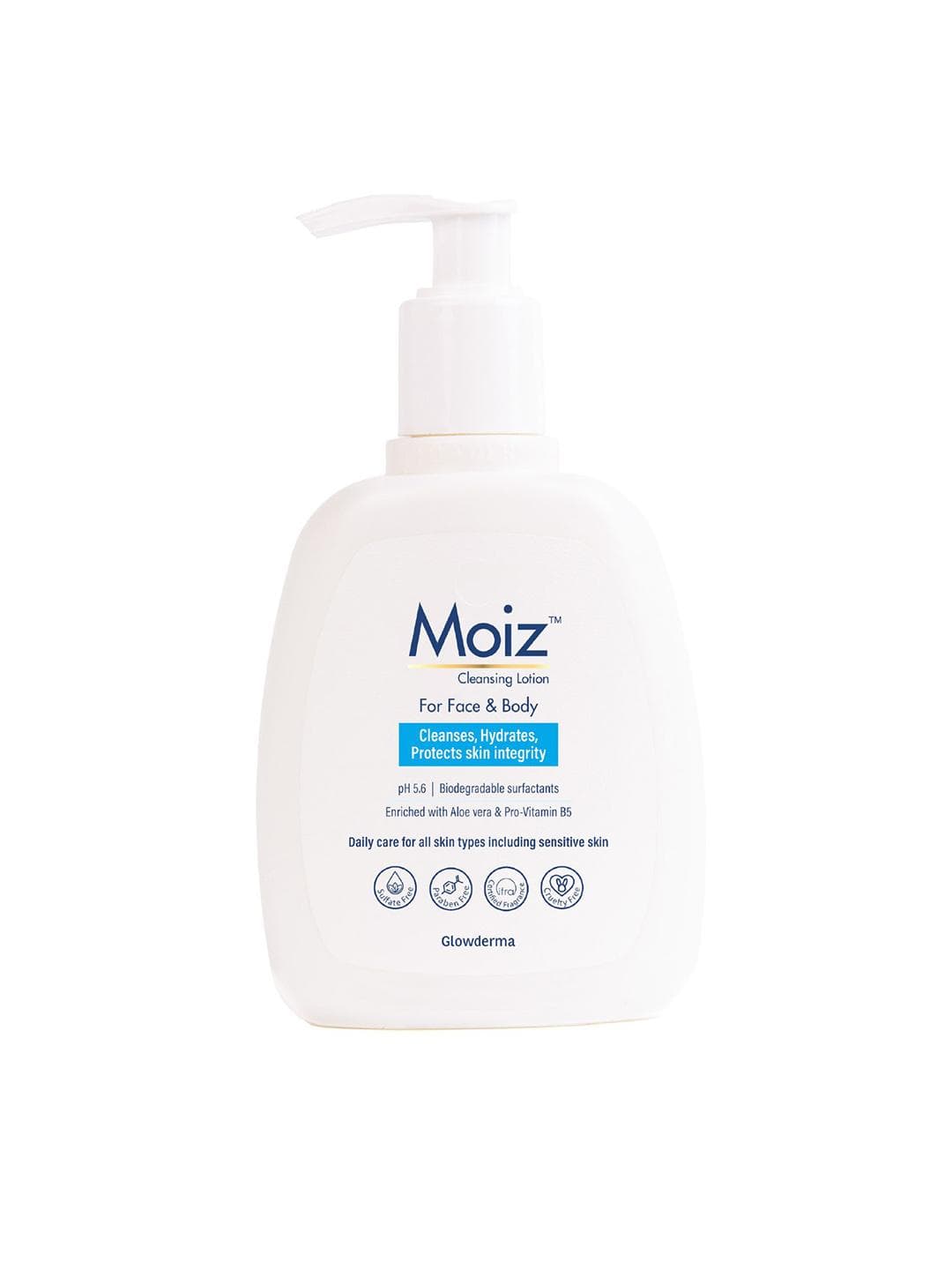 Buy MOIZ Cleansing Lotion Gentle Cleanser For Sensitive Skin With Pro Vitamin B5 200 Ml - - Personal Care for Unisex
