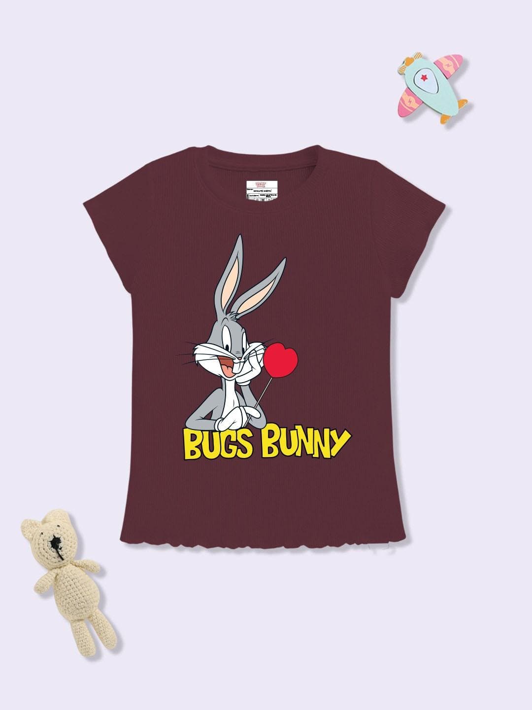 YK X Minute Mirth Girls Bugs Bunny Printed T-shirt