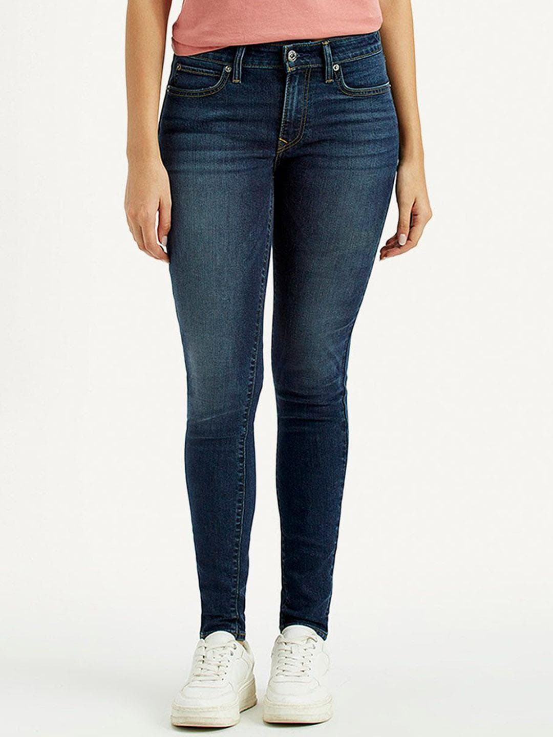Levis Women's 711 Dark Indigo Skinny Fit Mid Rise Jeans