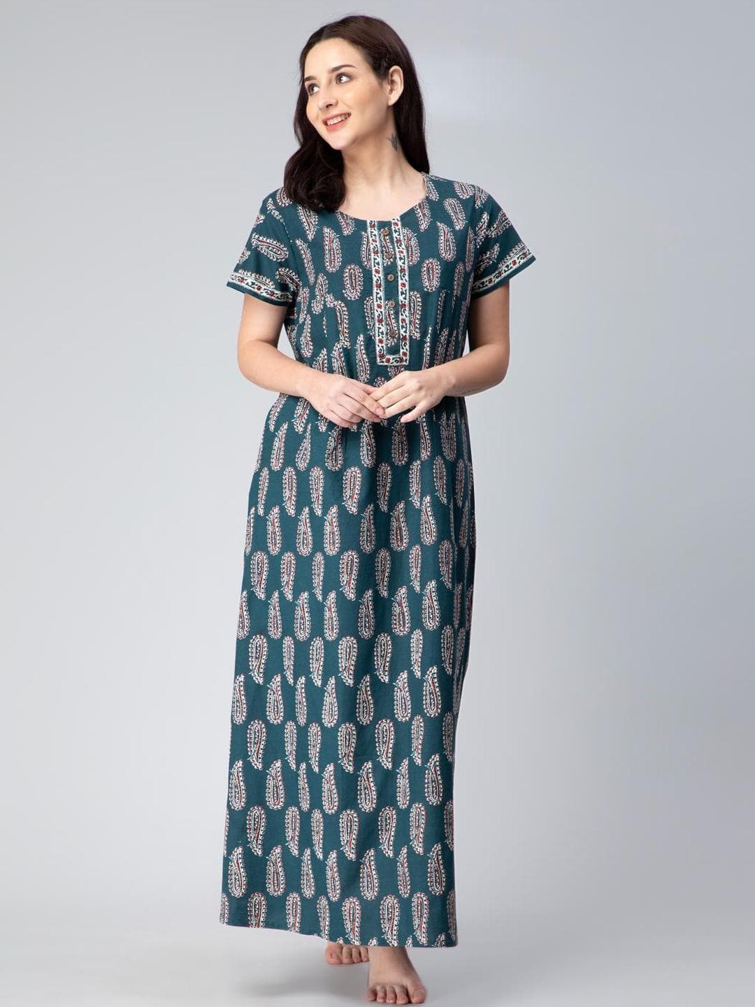 Nihsamah Printed Maxi Nightdress
