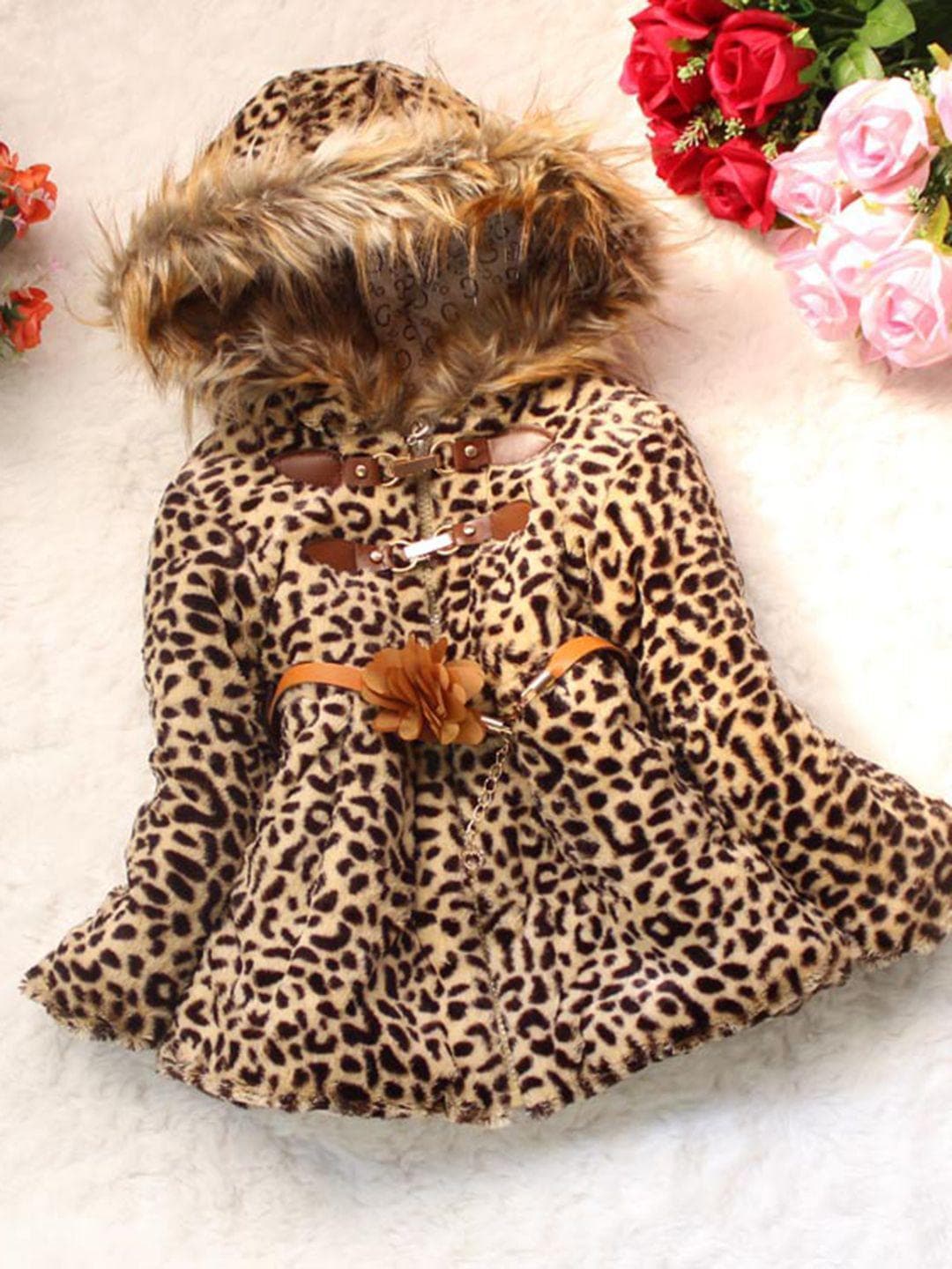 YK Girls Hooded Animal Sherpa Jacket
