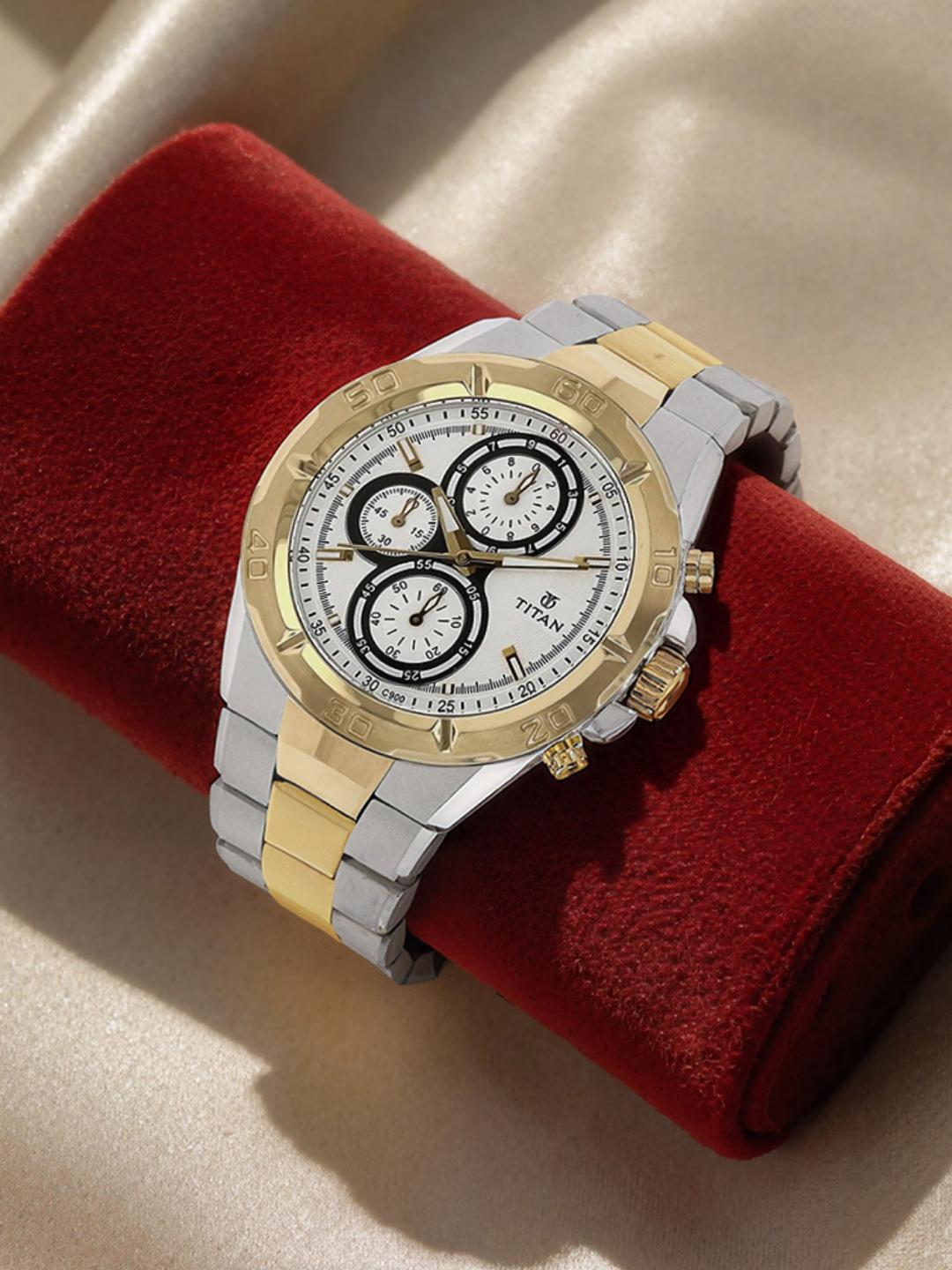 Buy Titan Regalia Chronograph Analog With White Dial Watch For Men Nt9308bm01 - - Accessories for Men