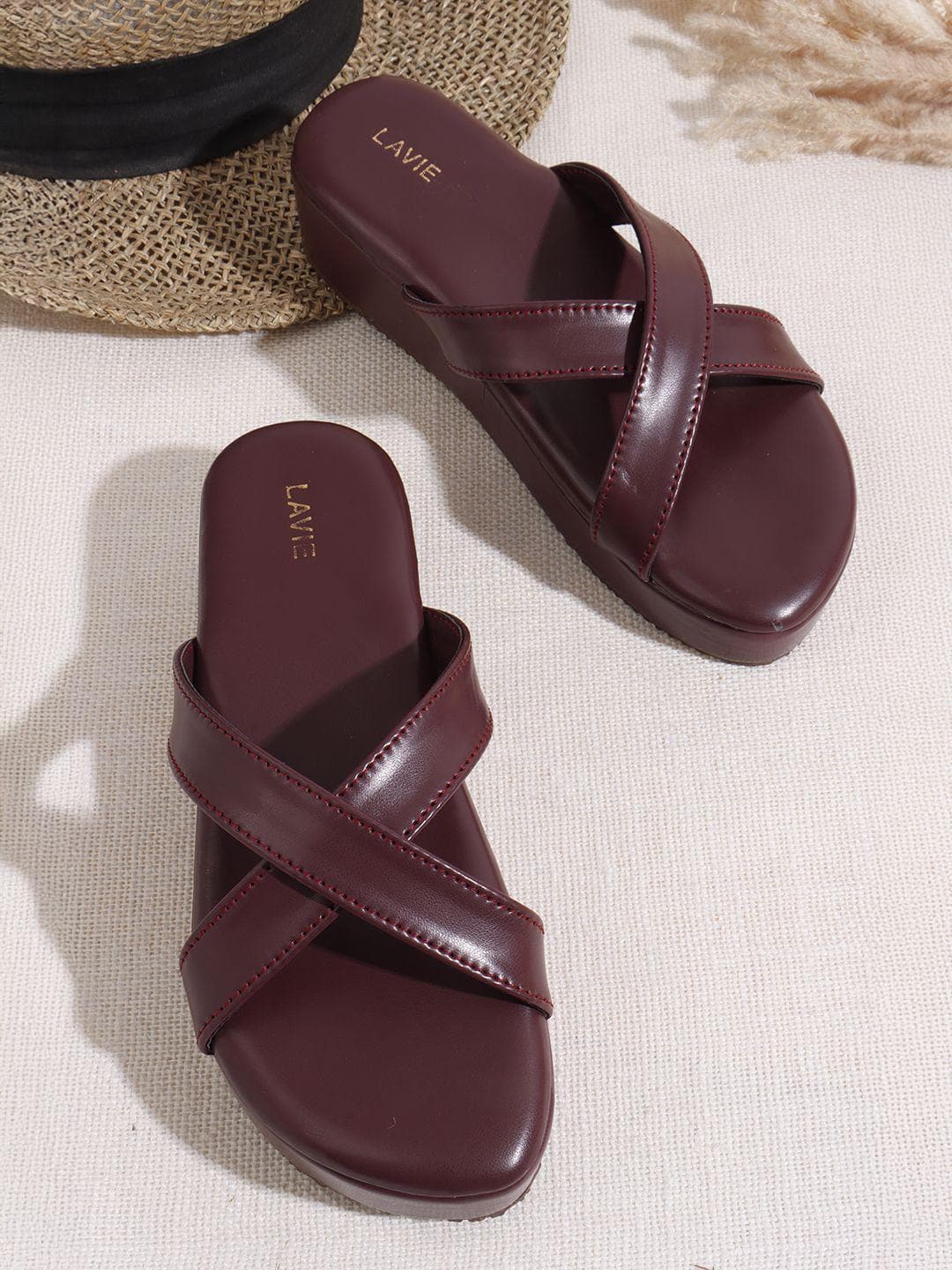 Lavie Solid Open Toe Platform Heel Sandals