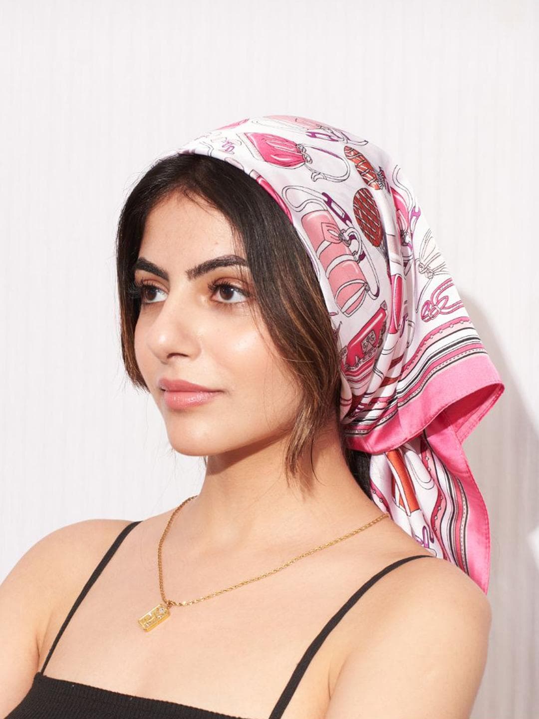 SALTY Women Wine & Dine Pink Printed Scarf