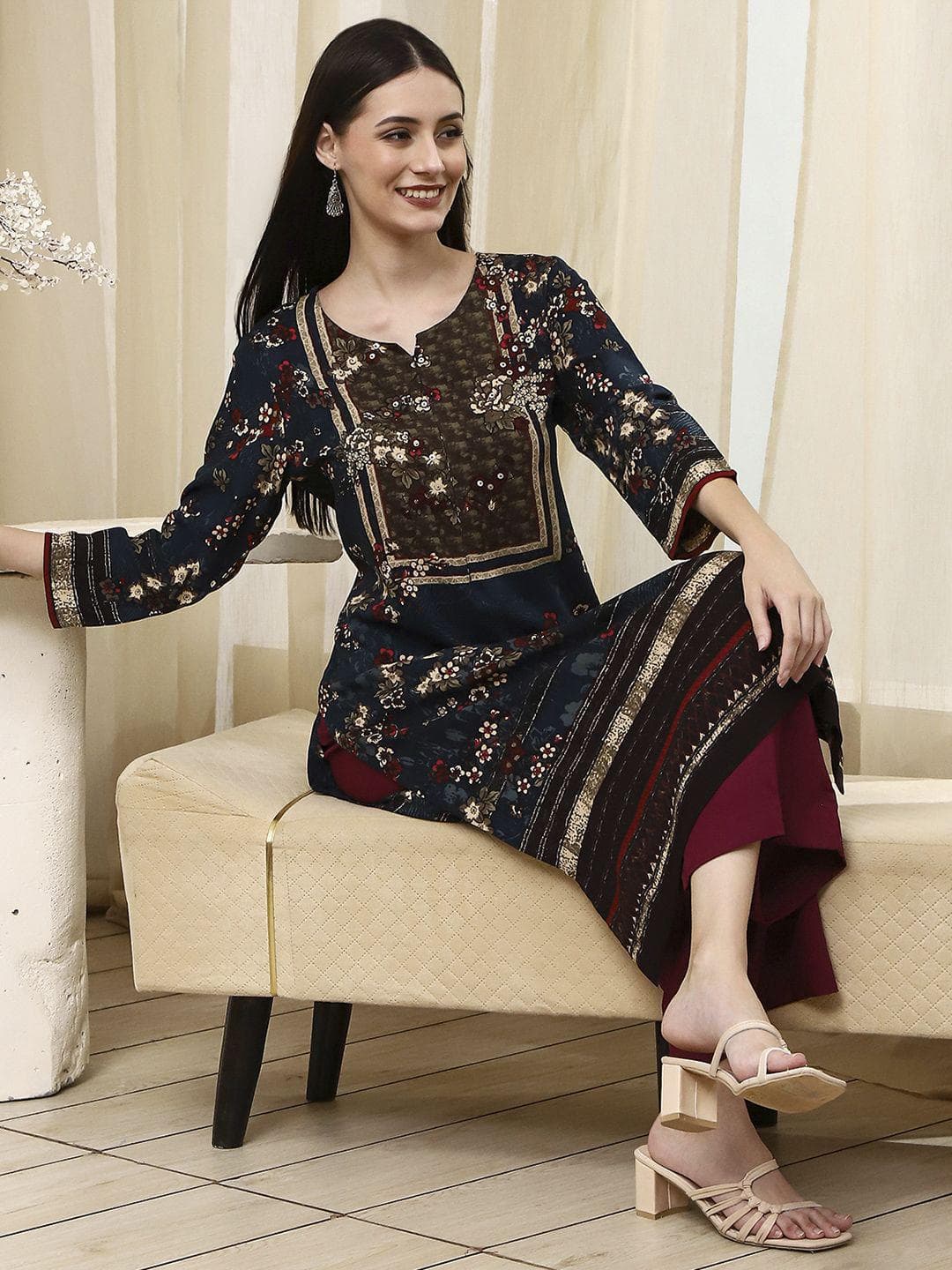 Biba Women Ethnic Motifs Printed Daily A-Line Kurta