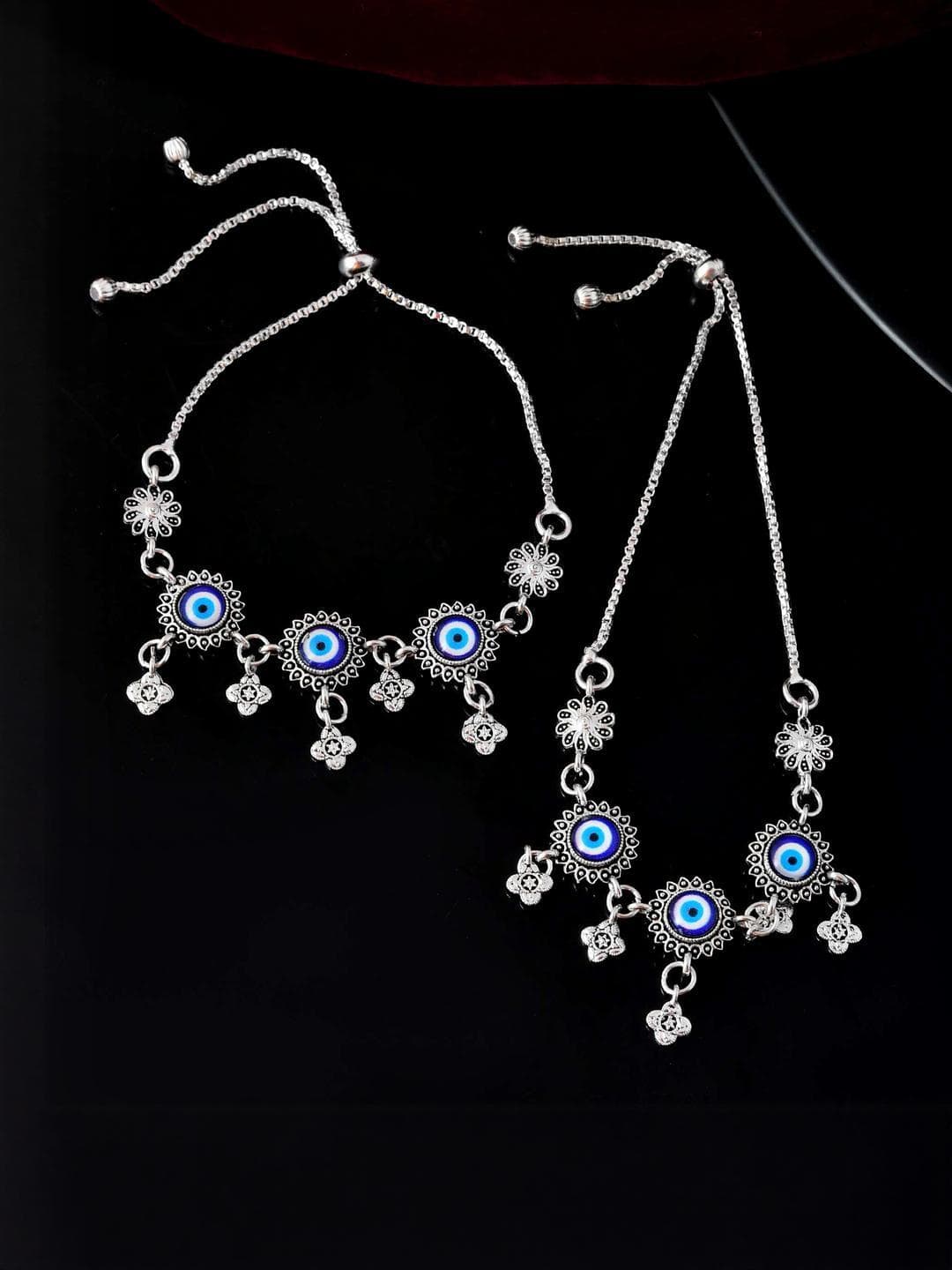Sangria Stainless Steel Silver-Plated Anklet