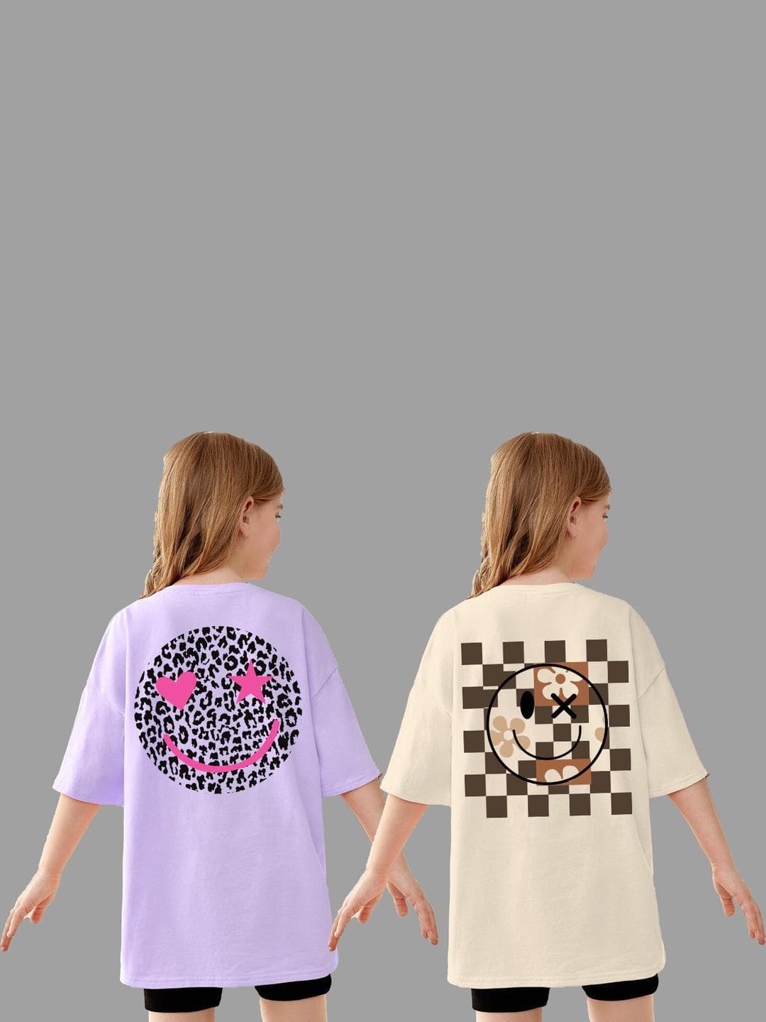 KEESOR Girls Pack Of 2 Printed Cotton Tshirts