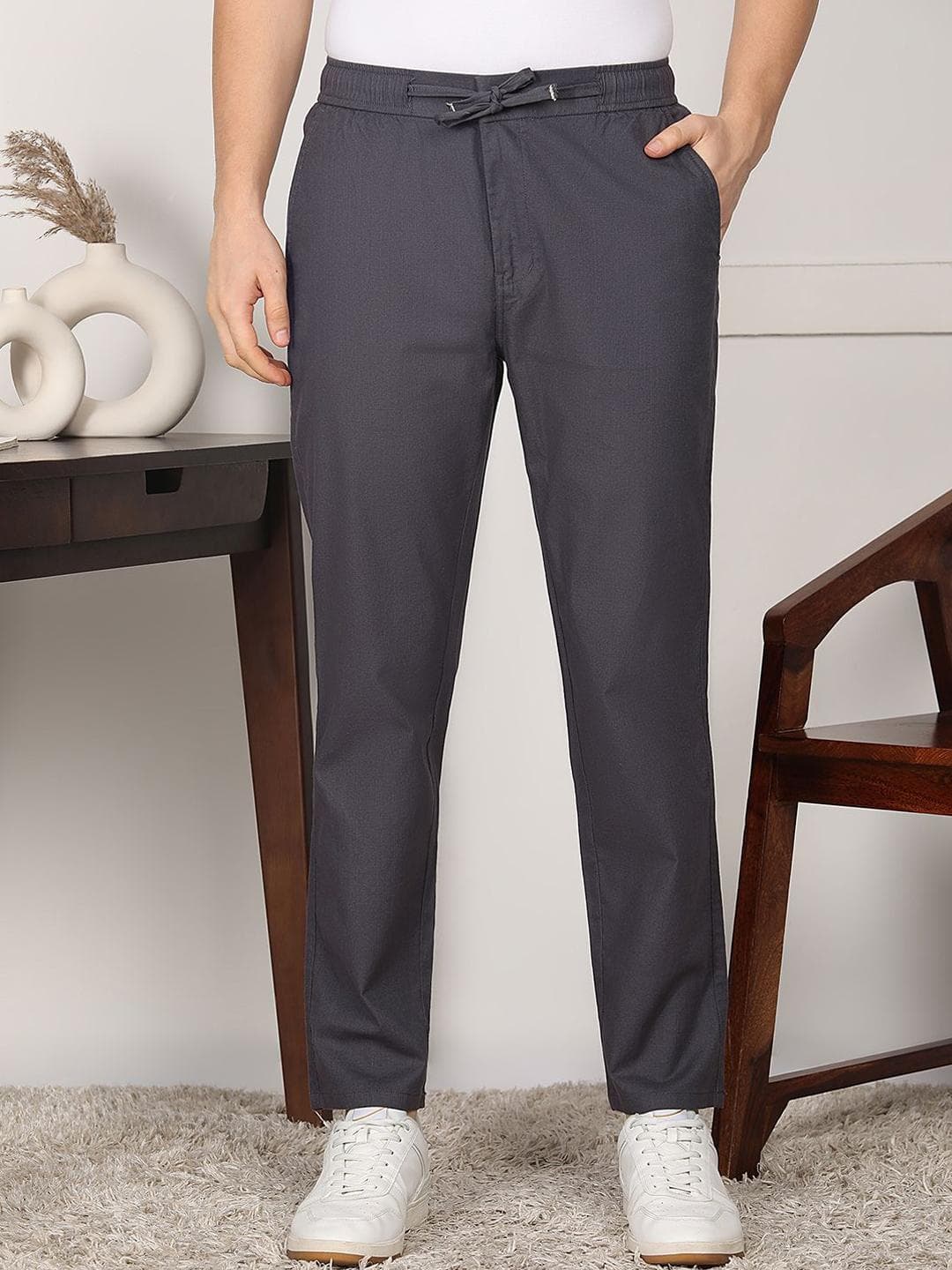 FUBAR Men Slim Fit Mid-Rise Regular Trousers