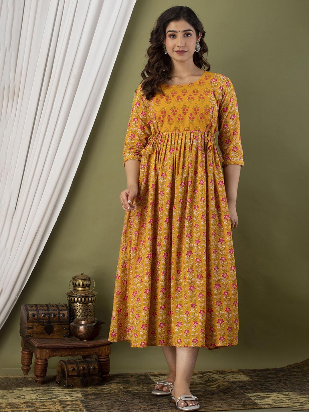 Buy Tulsiram Printed Pure Cotton Round Neck Maternity Dress - - Apparel for Women