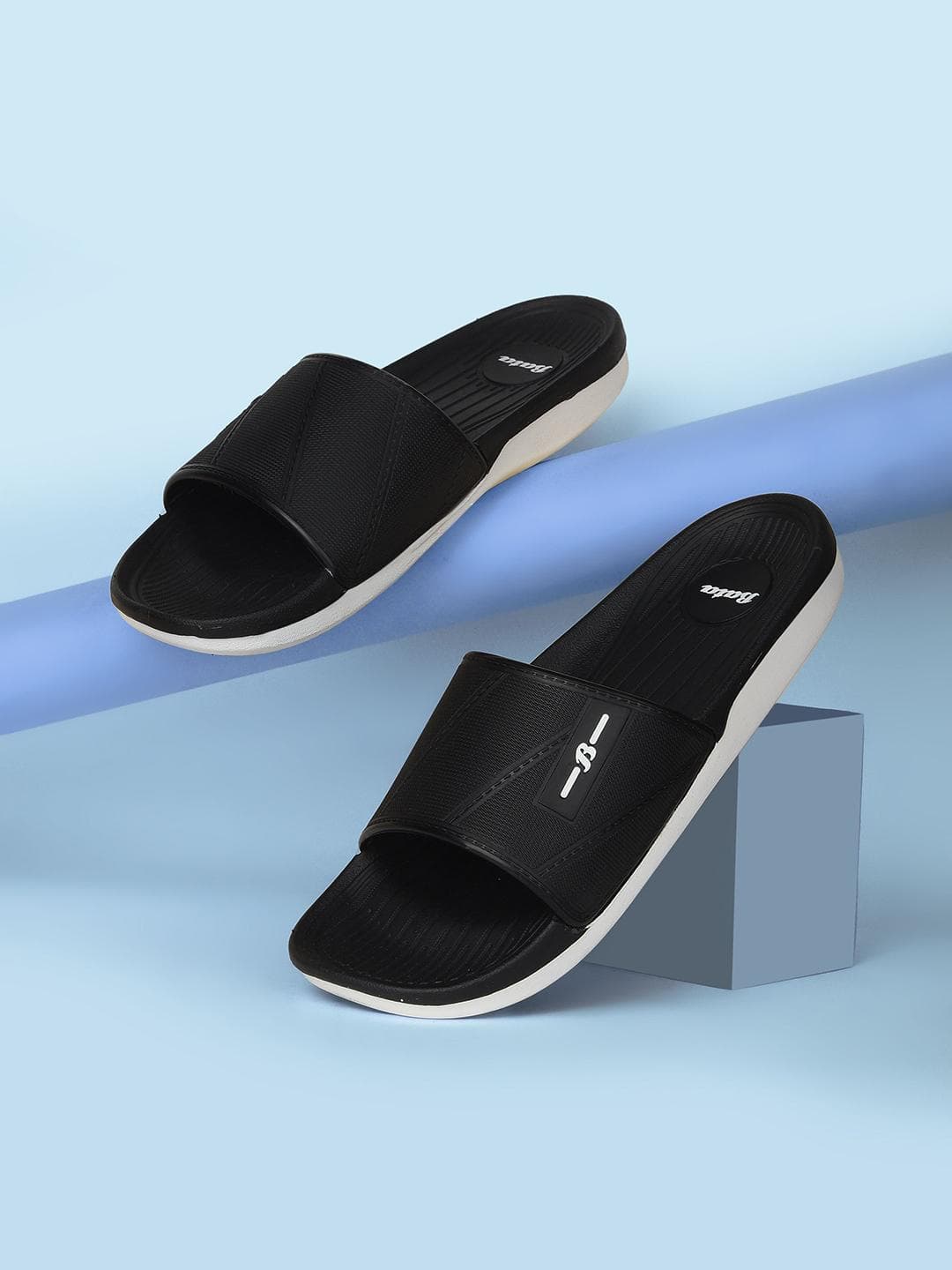 Bata Men Textured Comfortable Easy Slip-On Open Toe Flats