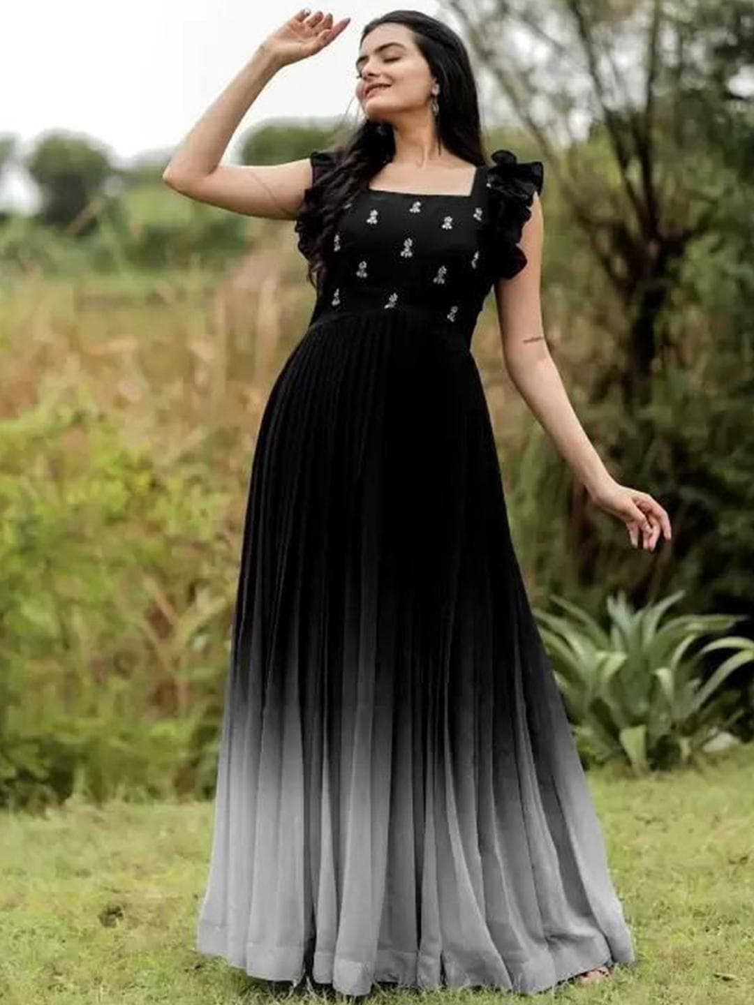 Buy FoxDX Embroidered Gown Maxi Dress - - Apparel for Women