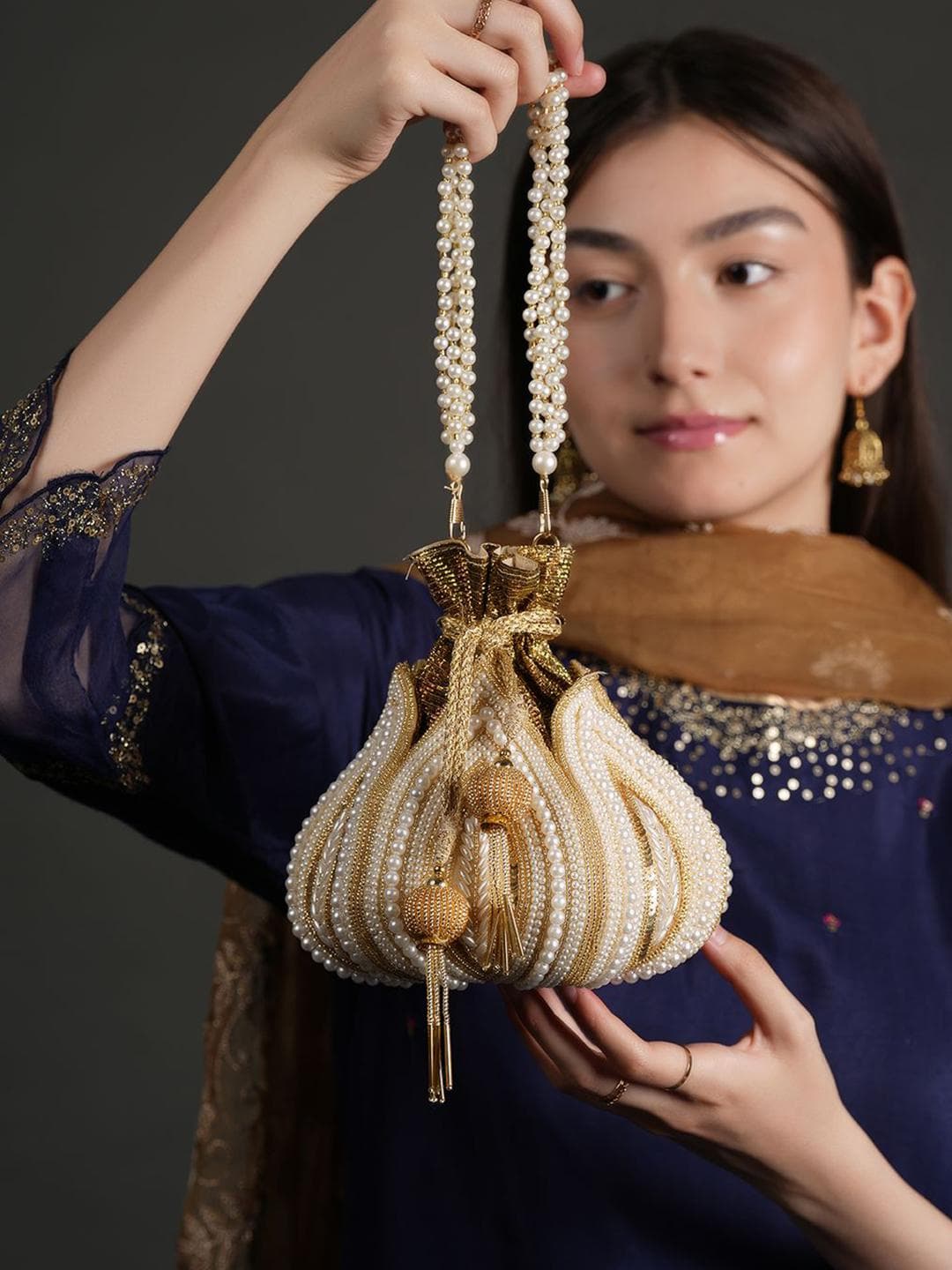 Anouk Embellished Potli Clutch