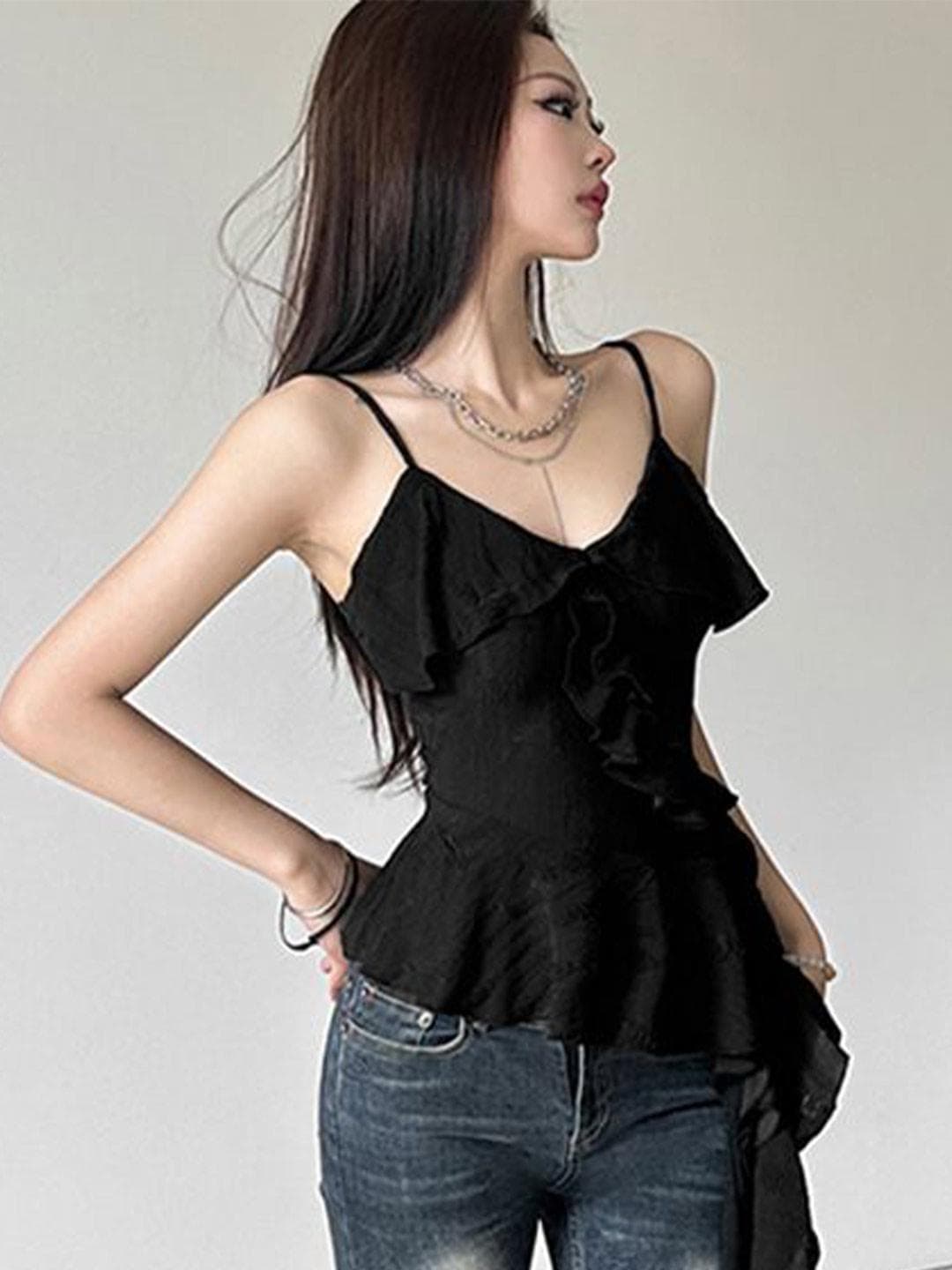 StyleCast x Revolte Women Solid High-Low Top
