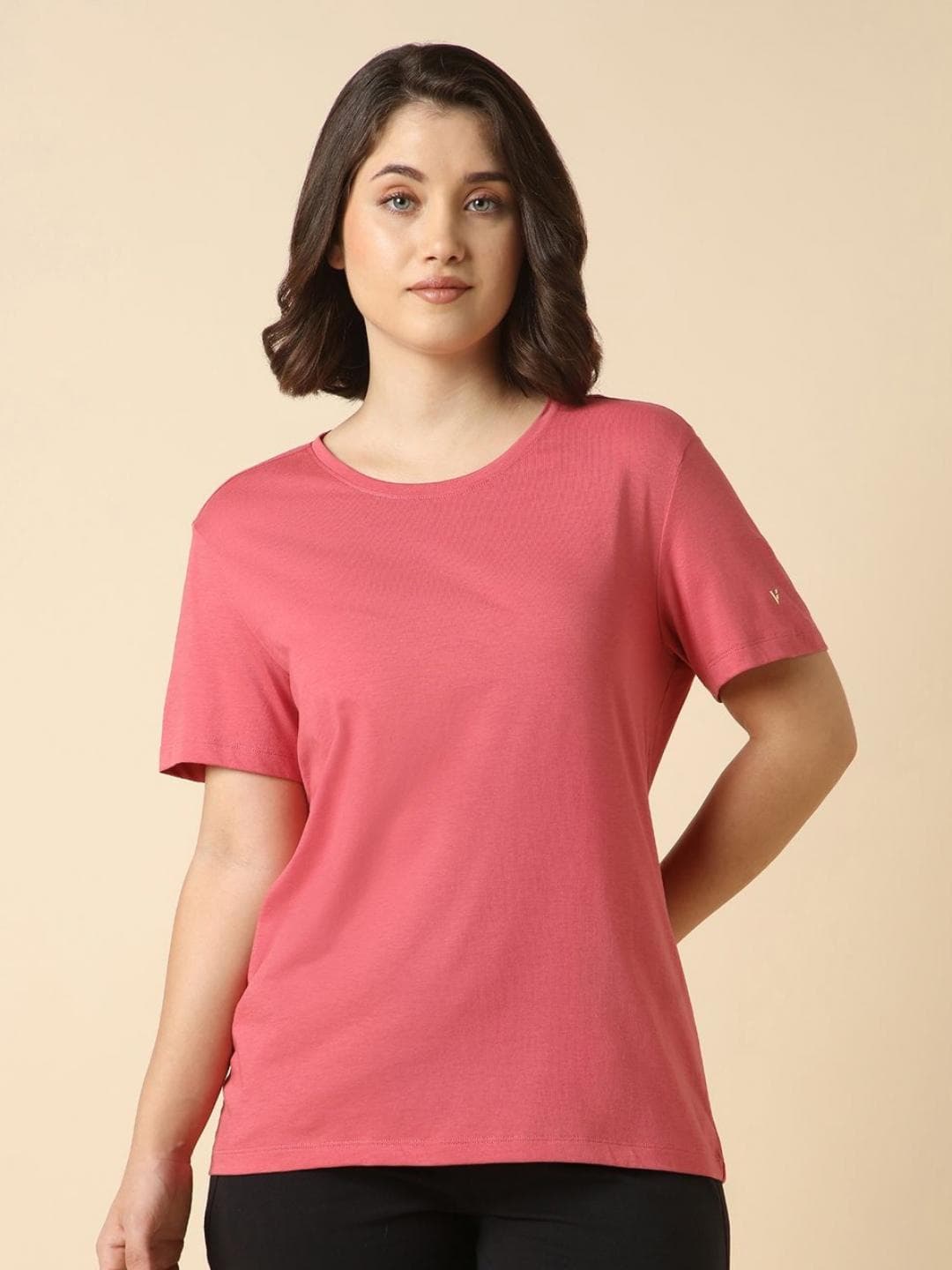Buy Van Heusen Women Cotton Solid Relax Fit Lounge T Shirt - - Apparel for Women