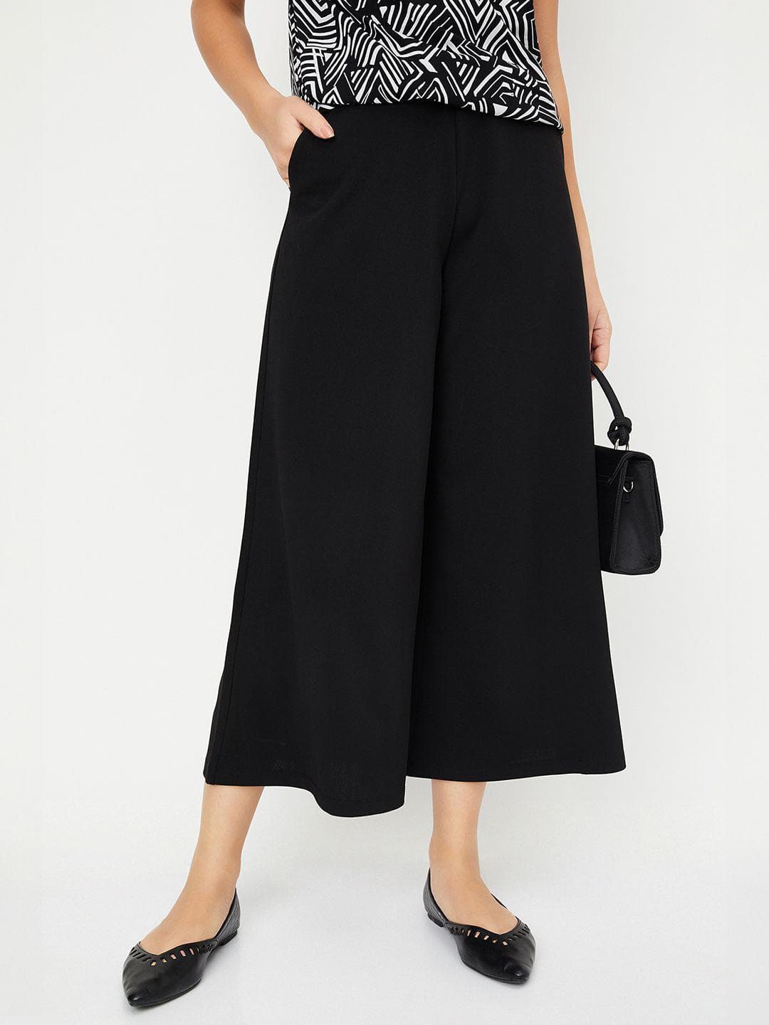 max Women Solid Straight Palazzos