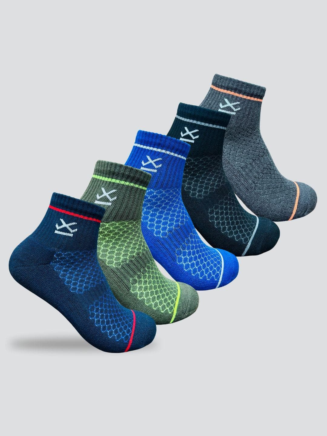 Buy WROGN Pack Of 5 Assorted Ankle Length Cotton Sock - - Accessories for Unisex