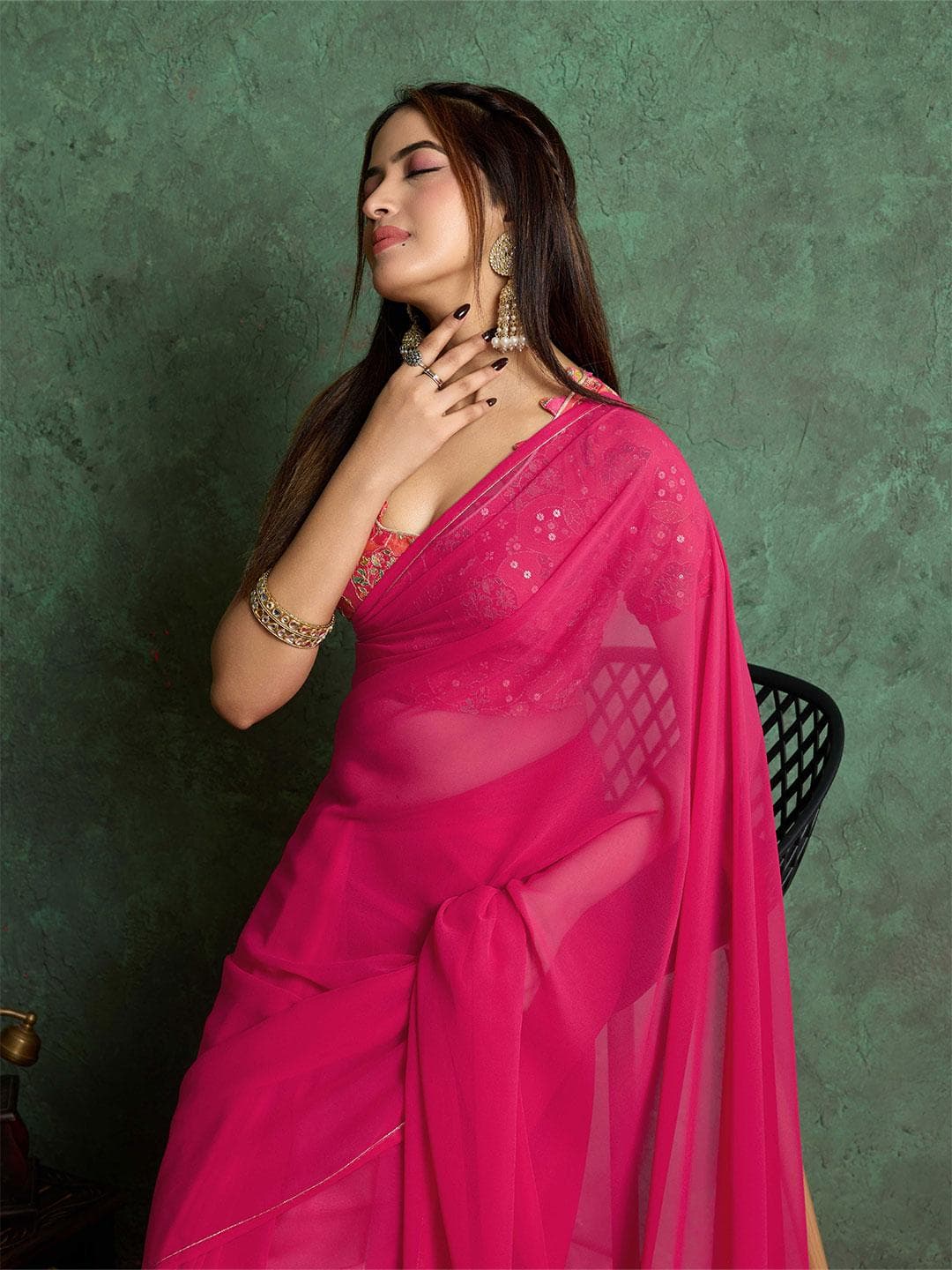TASRIKA Sequinned Poly Georgette Saree
