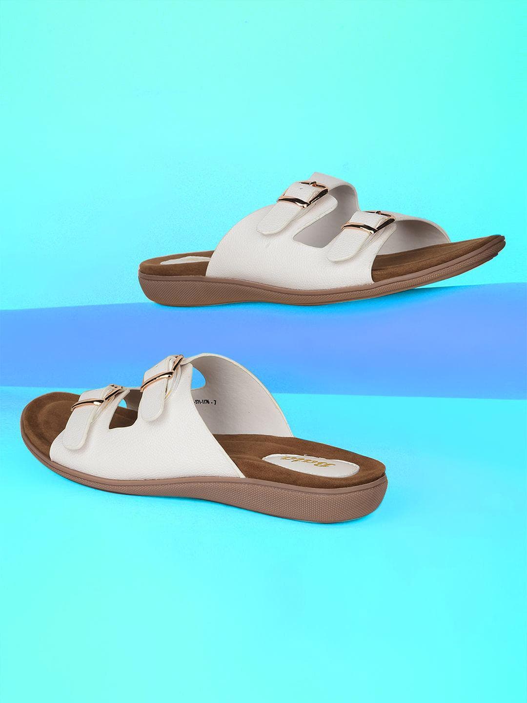 Bata Women Open Toe Flats with Buckles