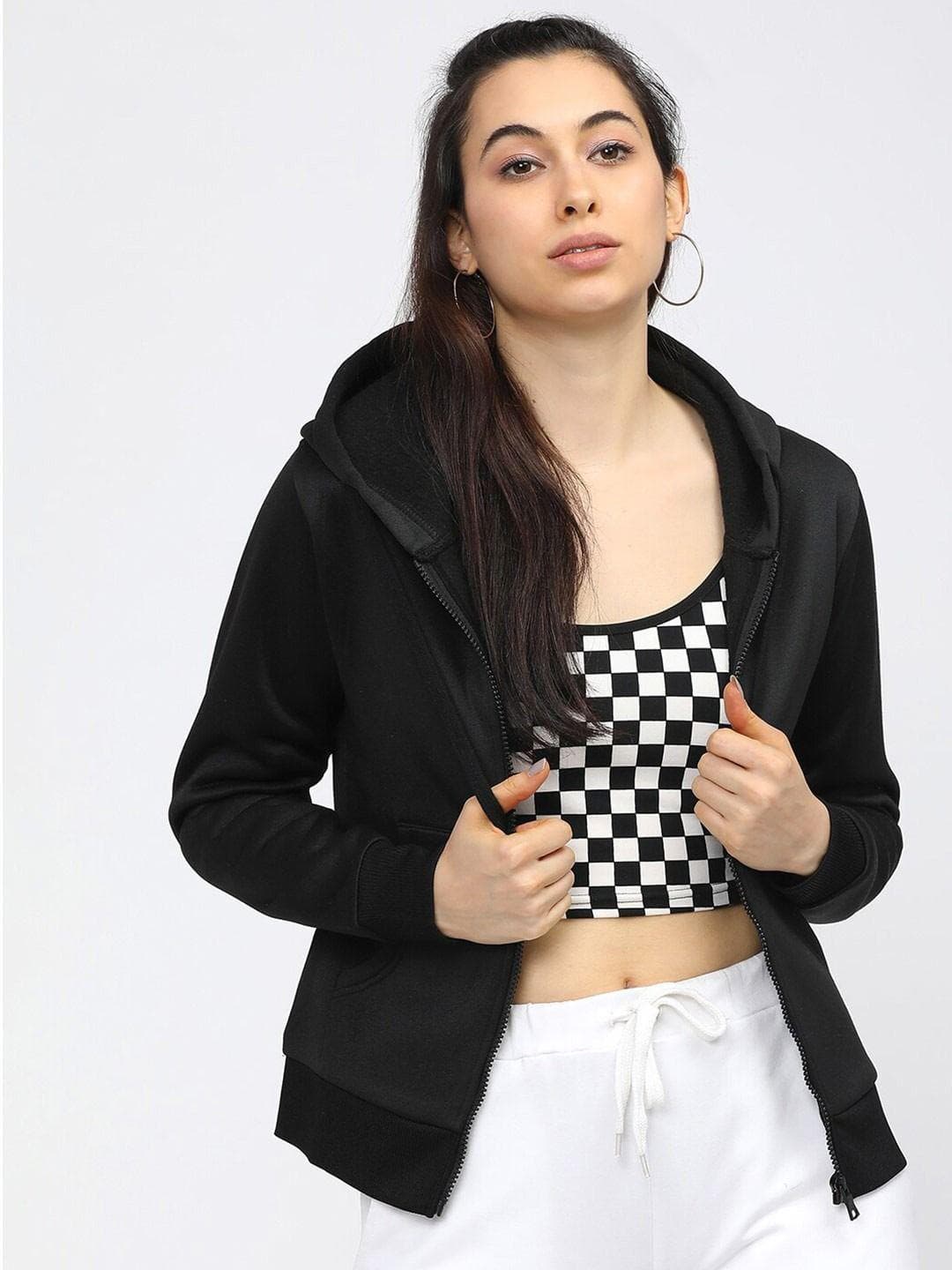 The Roadster Lifestyle Co Hooded Long Sleeves Zipper Sweatshirt
