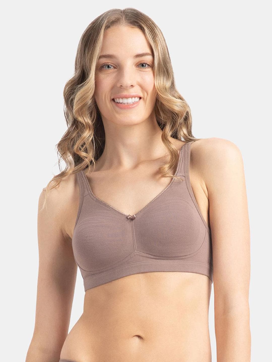 Jockey Wirefree Non Padded Cotton Full Coverage Solid Moulded Everyday Bra-FE41