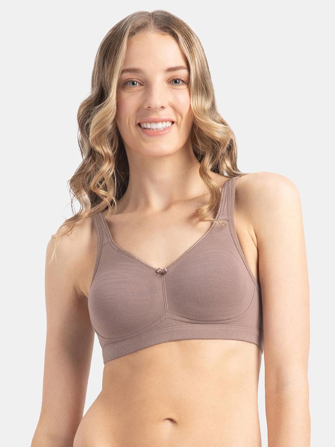 Jockey Wirefree Non Padded Cotton Full Coverage Solid Moulded Everyday Bra-FE41