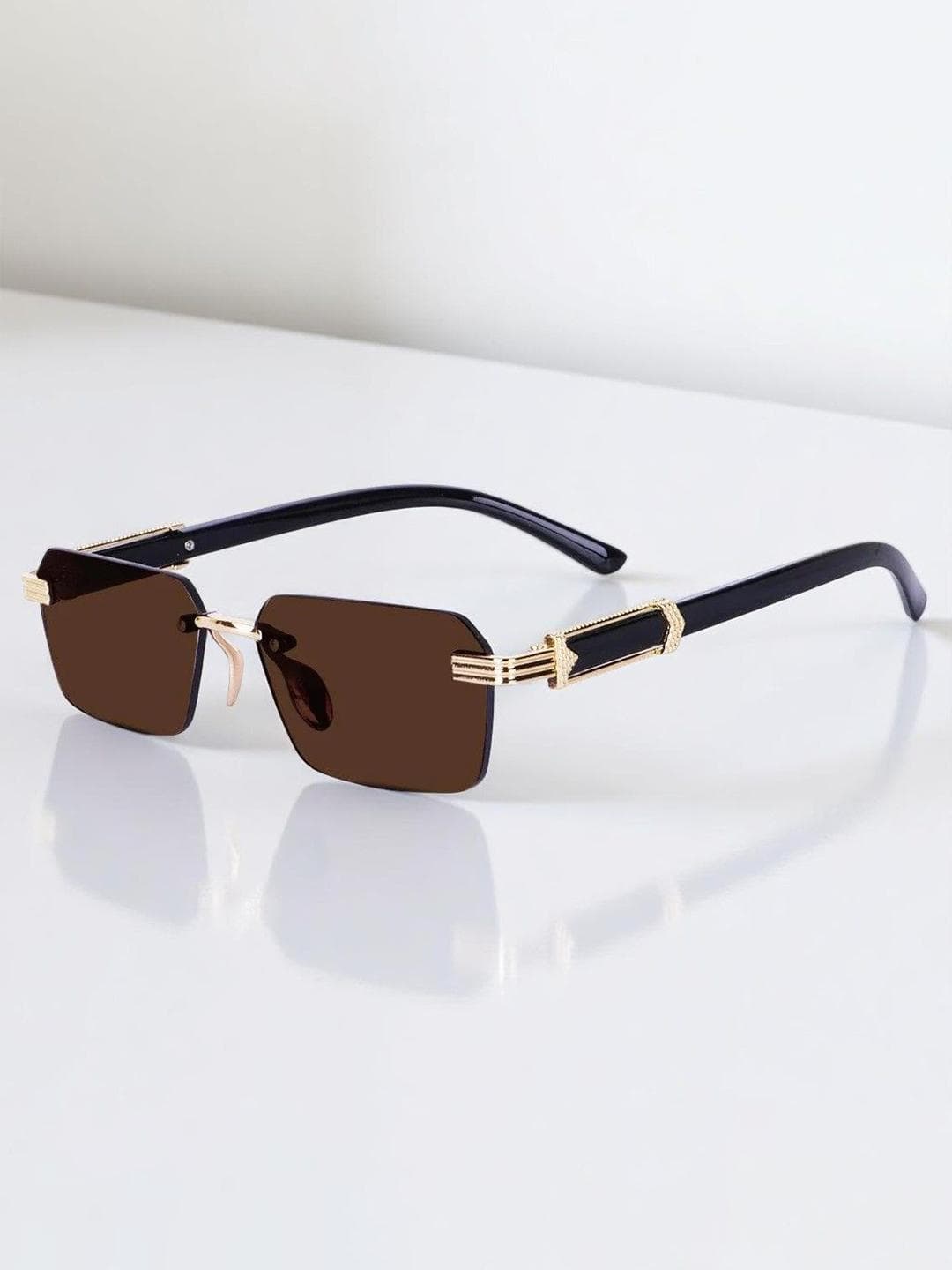 The Roadster Lifestyle Co. Unisex Rectangle Sunglasses With UV Protected Lens upstock