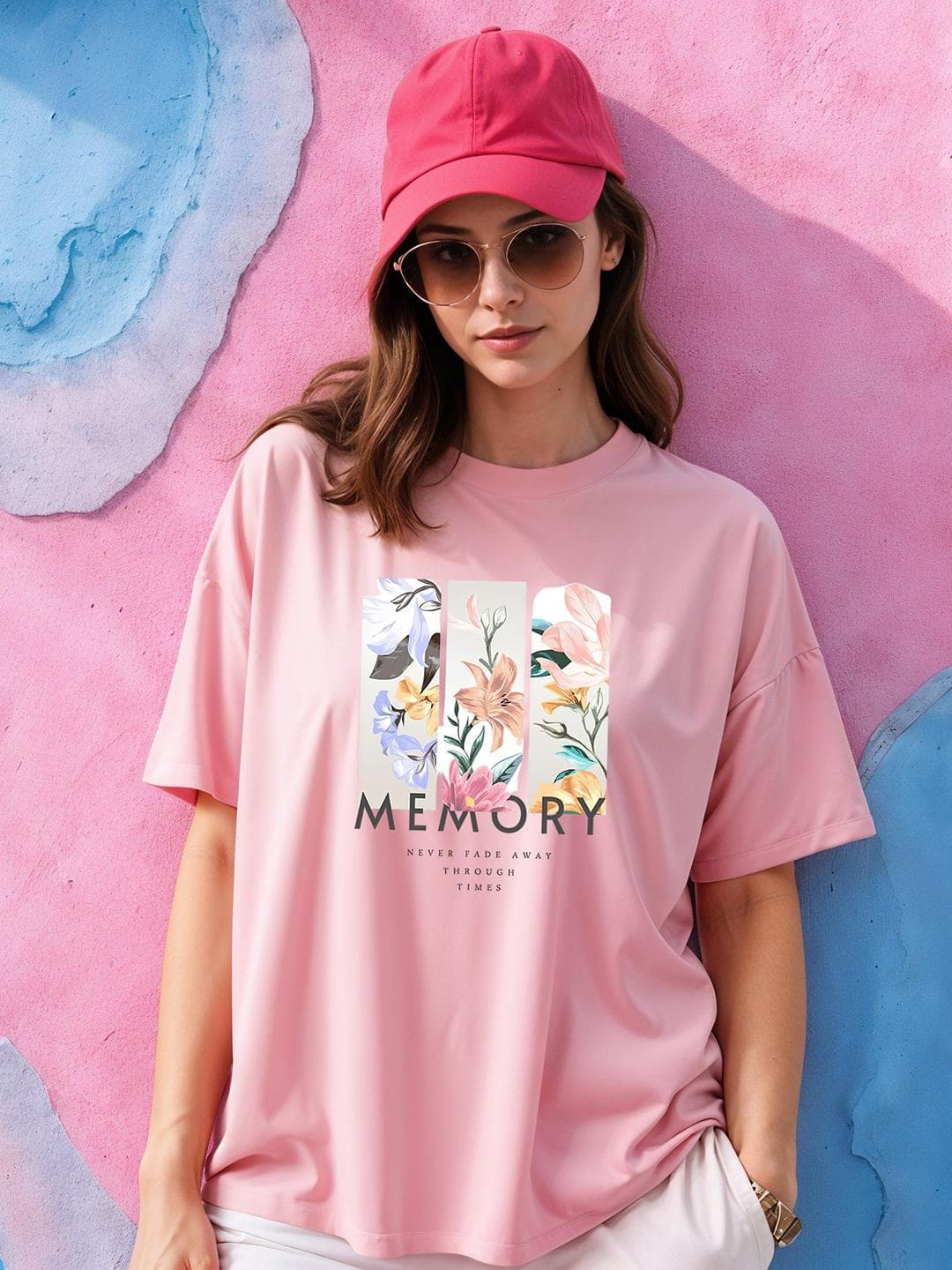 SMARTEES Women Graphic Printed Round Neck Cotton Oversized T-shirt