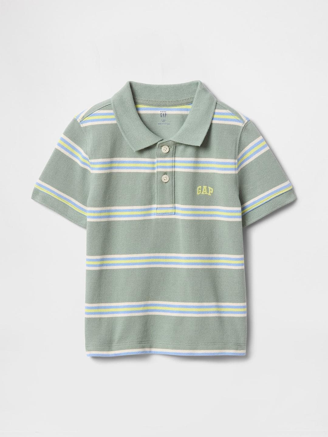 GAP Infant Boys Striped Pure Cotton Relaxed Fit Polo T-Shirt