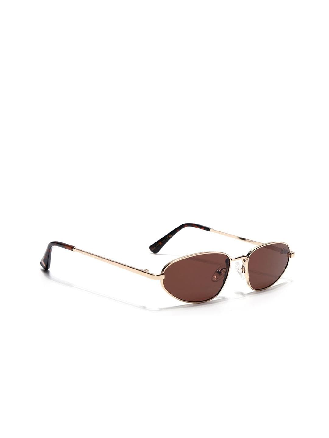 Buy Voyage Unisex Brown Lens & Gold Toned Oval Sunglasses With UV Protected Lens 2315MG7147 - - Accessories for Unisex