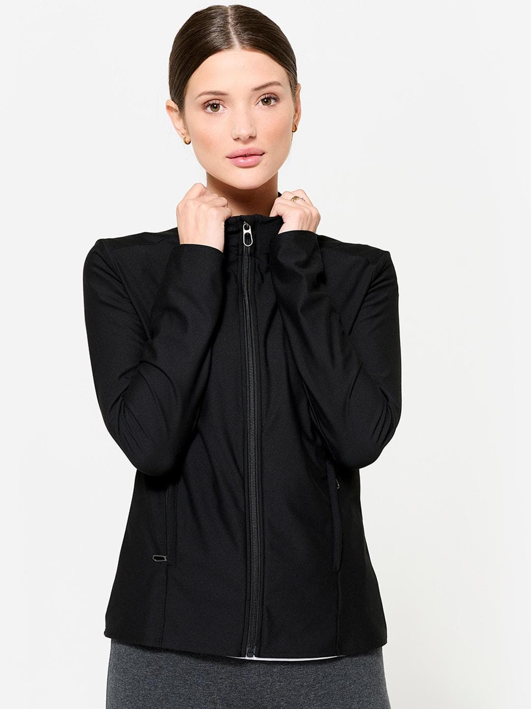 Decathlon Domyos - Women Black FJA 100 Stretchable Training Jackets