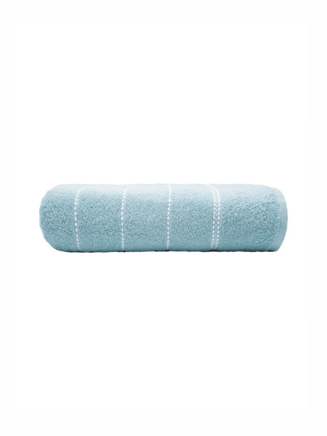 Buy MYTRIDENT Teal 1 Striped Cotton 400 GSM Bath Towel - - Home for Unisex