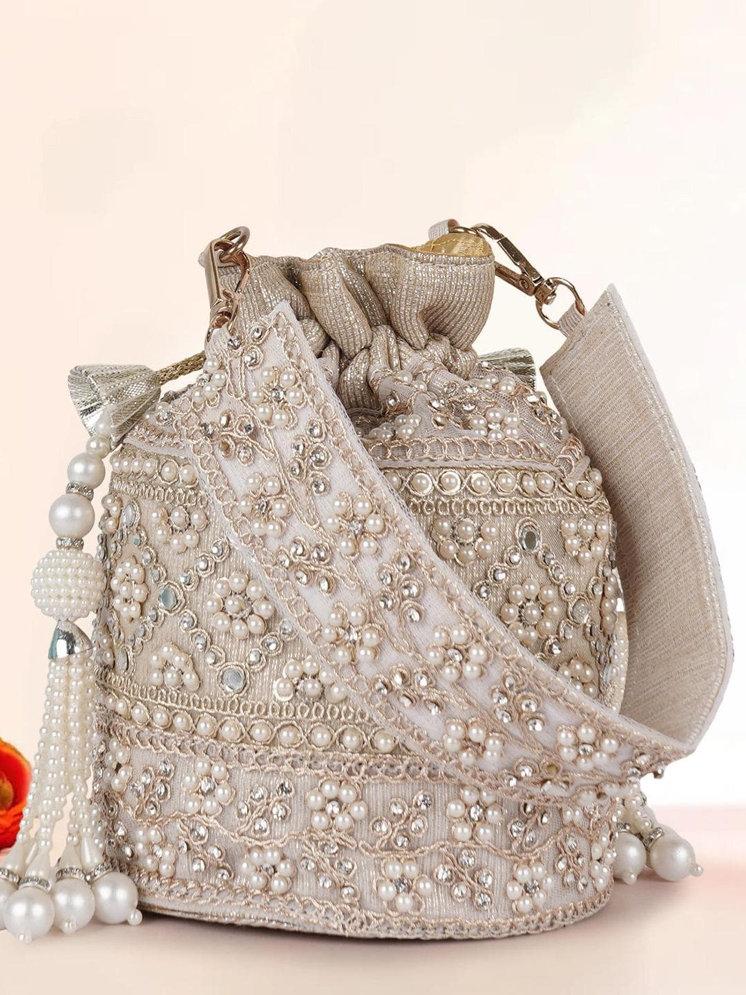 PLANX Embroidered Embellished Potli Clutch