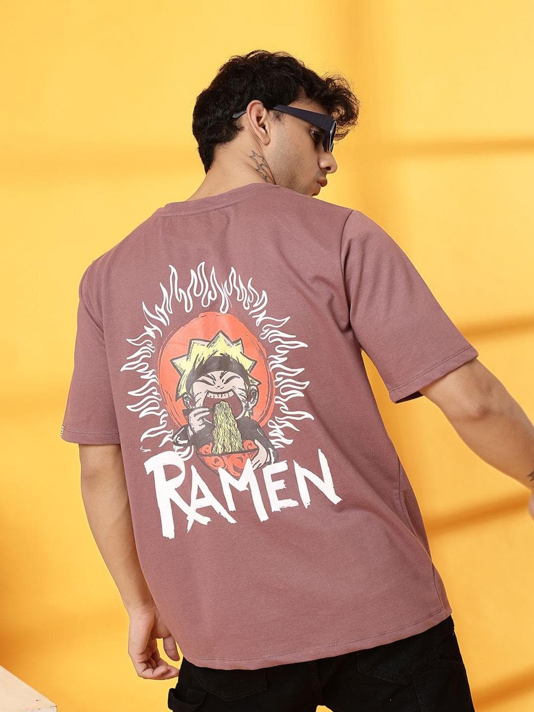 Rigo Unisex Naruto Graphic Printed Round Neck Cotton Oversized T-shirt