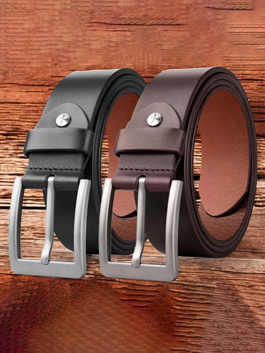 Buy The Roadster Lifestyle Co. Men Set Of 2 Leather Formal Belts - - Accessories for Men