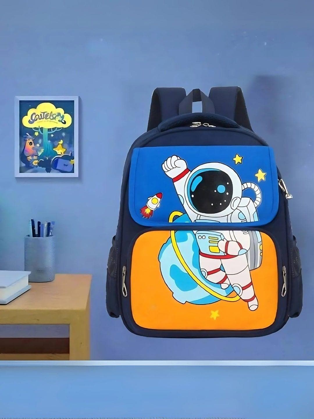 Martucci Kids Graphic Contrast Detail Backpack with Compression Straps