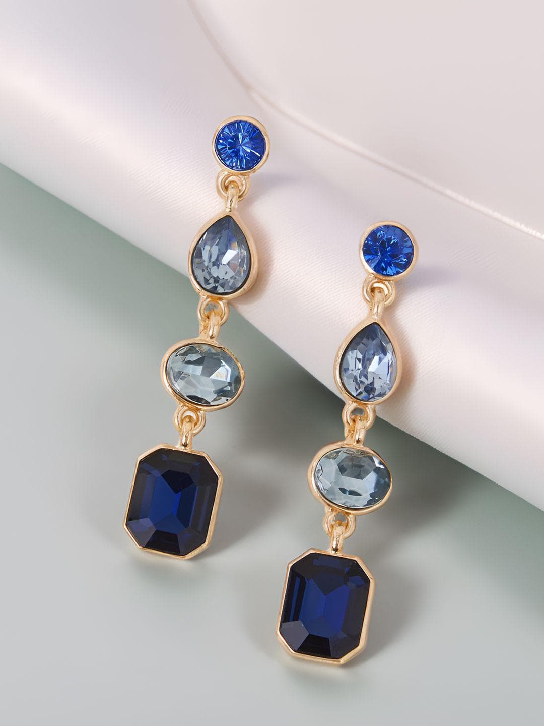 Accessorize Crystals Studded Contemporary Drop Earrings