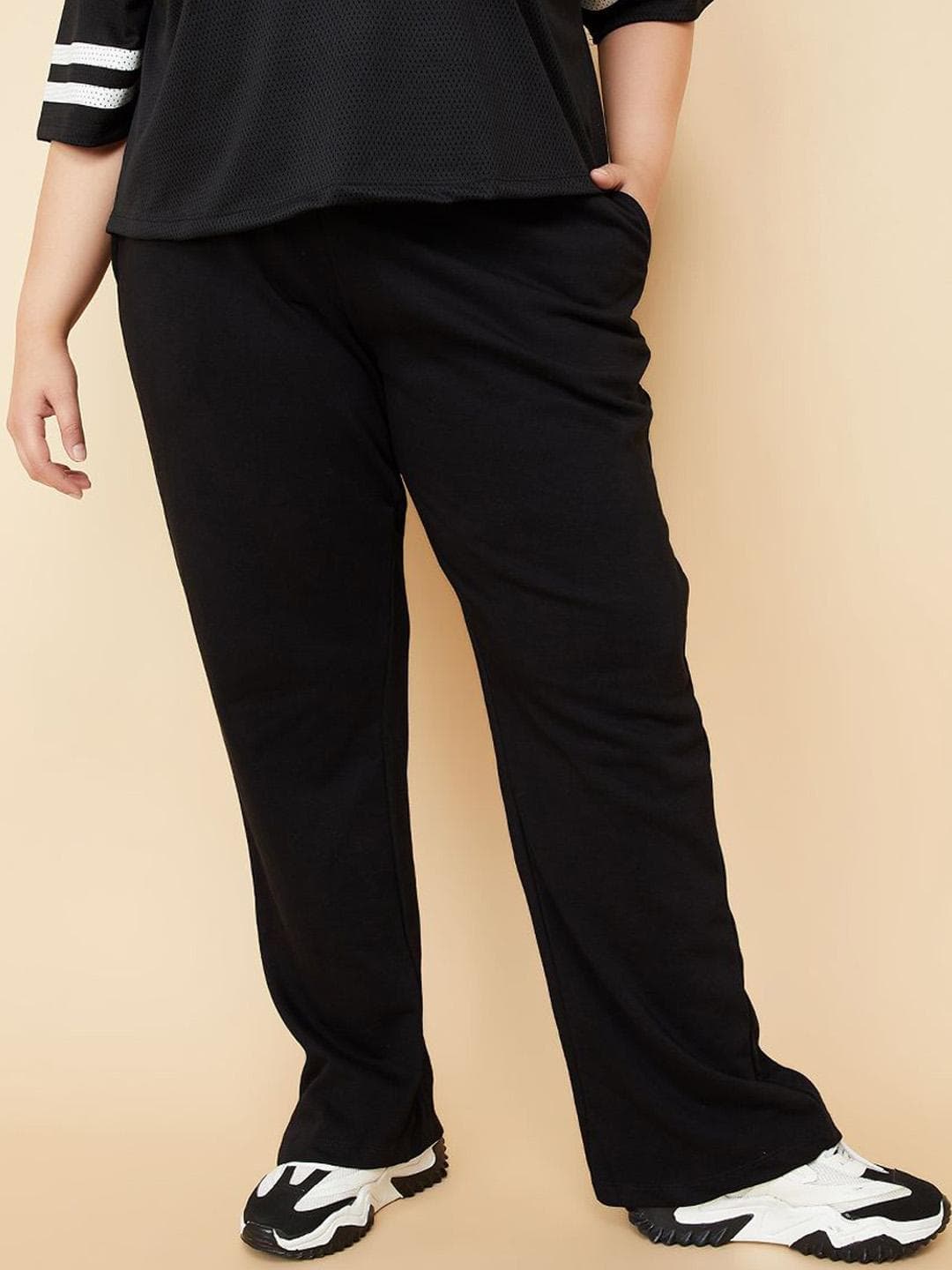 max Women Plus Size Mid Rise Track Pants