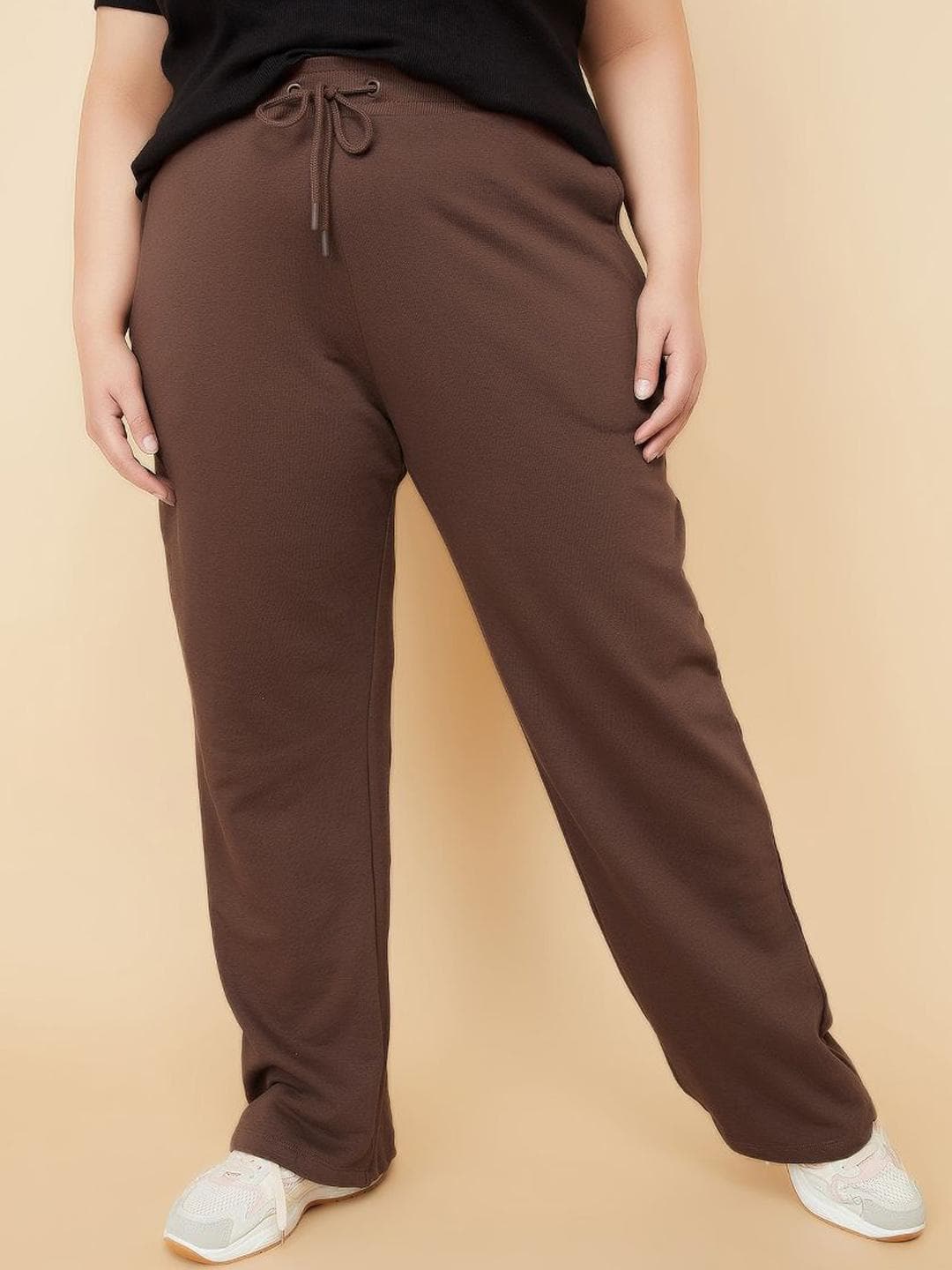 max Women Plus Size Solid Athleisure Track Pants