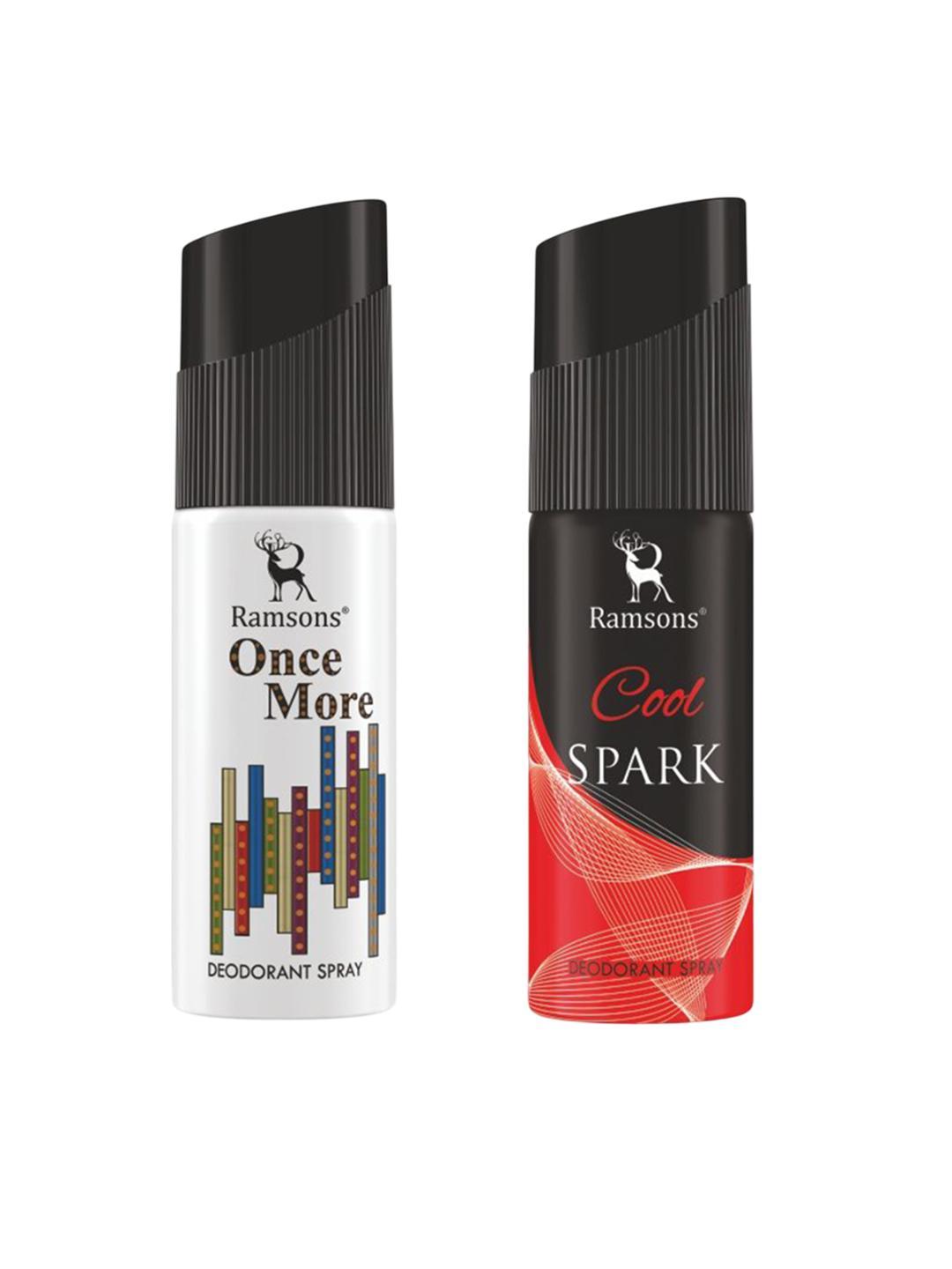 Buy Ramsons Men Set Of 2 Cool Spark & Once More Long Lasting Deodorant Spray 40 Ml Each - - Personal Care for Men